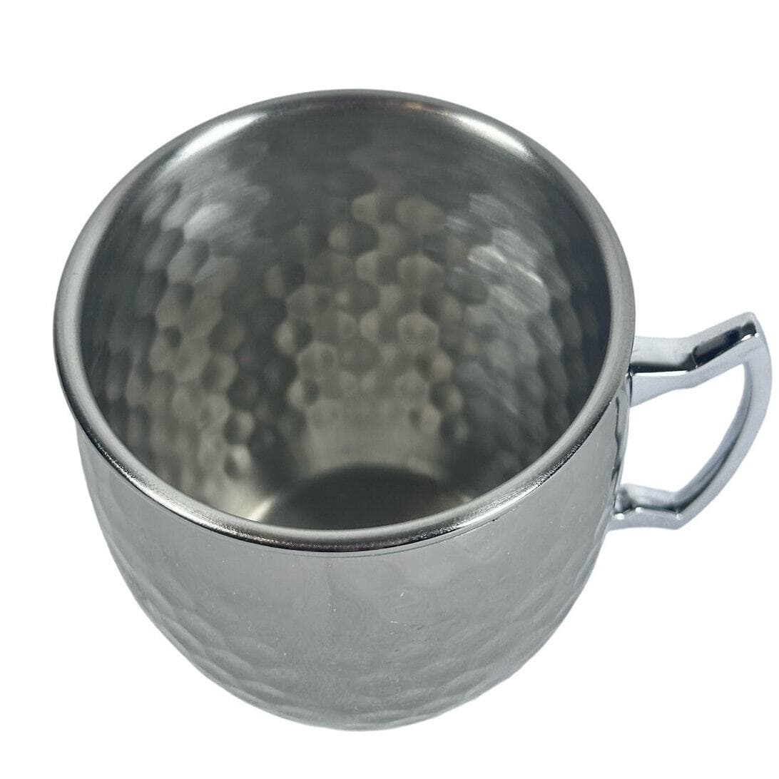 Moscow Mule Stainless Steel Mug Gunmetal Gray Chrome Handle-Excellent! - Thumbnail 5