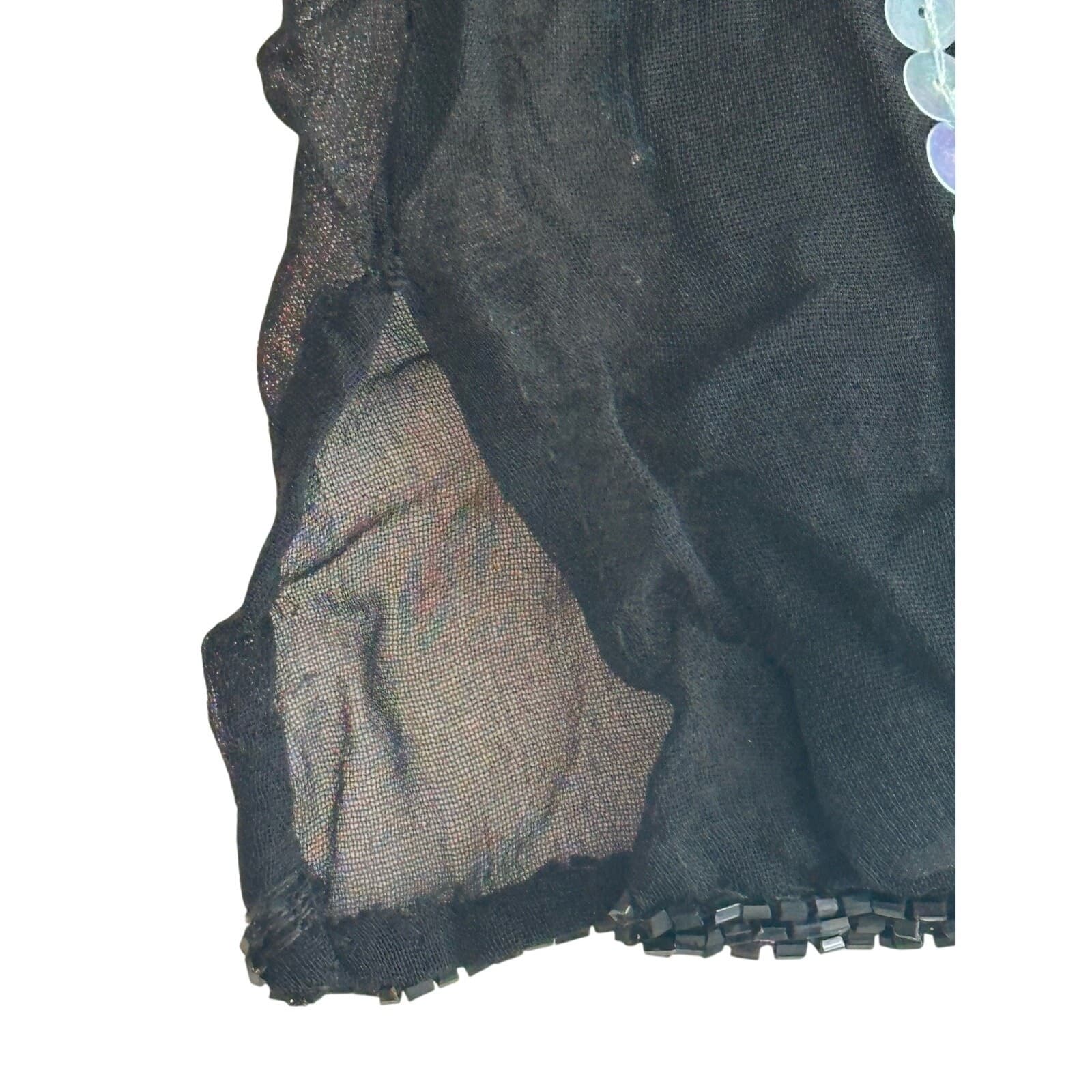 Conrad C Collection Black with Color Block Sequins Tank Top Size 16 - Thumbnail 4