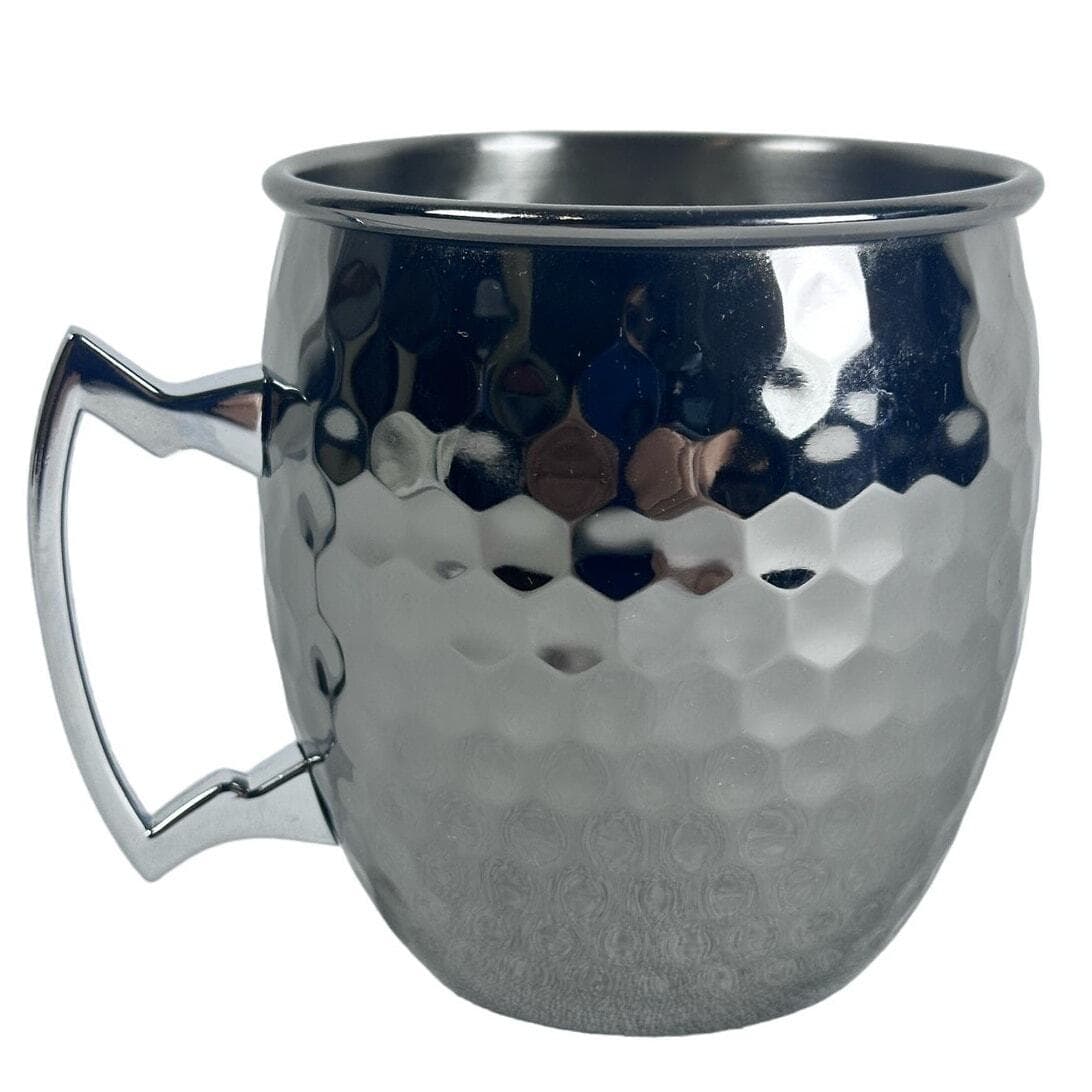 Moscow Mule Stainless Steel Mug Gunmetal Gray Chrome Handle-Excellent! - Thumbnail 3