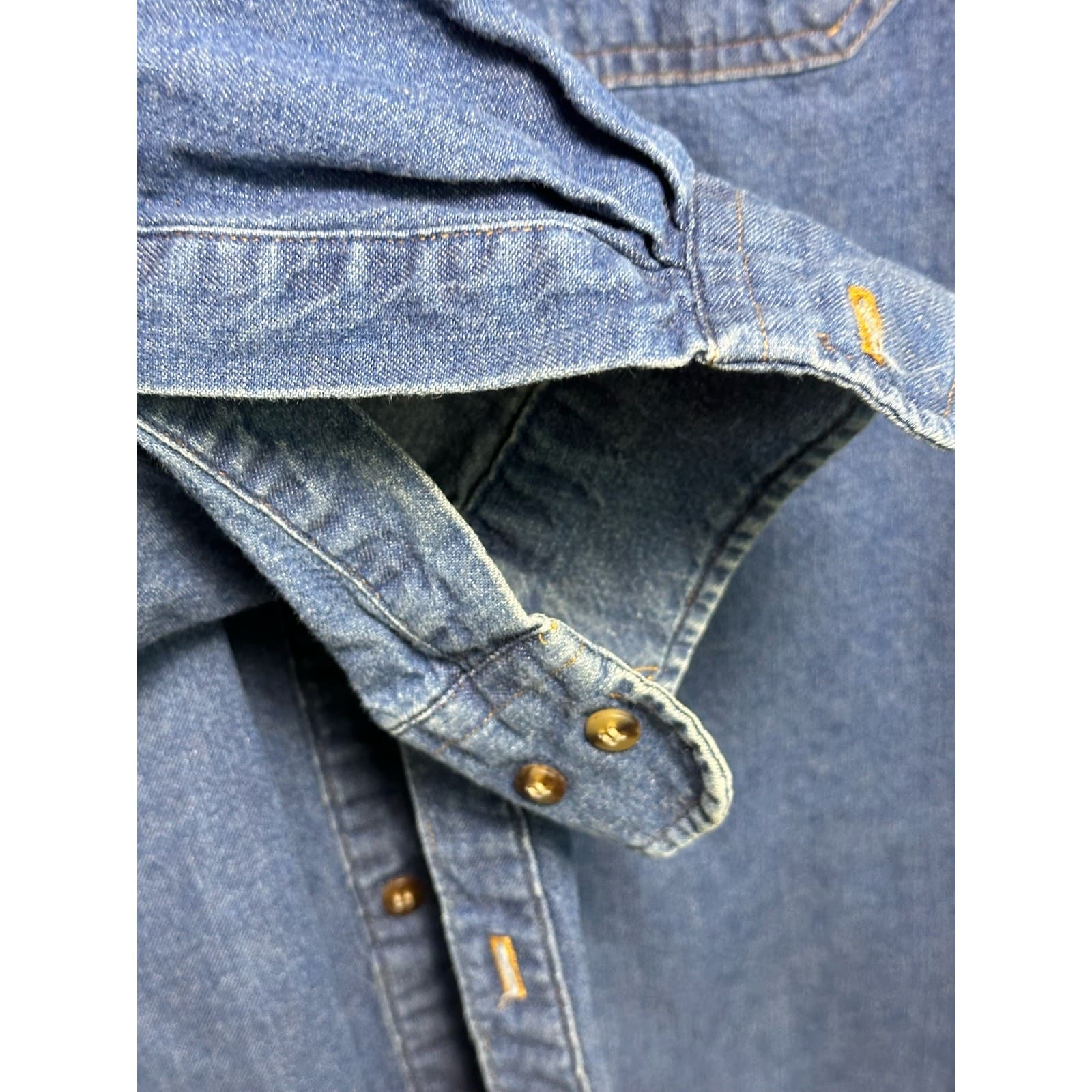 Tango by Max Raab Denim Button Down Long Sleeve Shirt Sz M - Thumbnail 4
