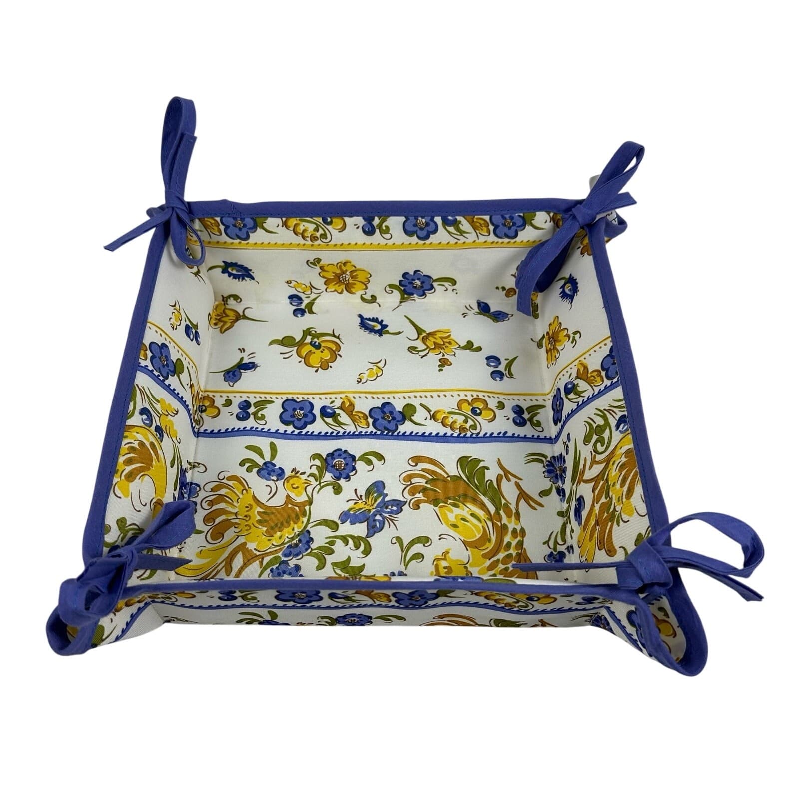 PROVENCE 2000 MARSEILLE France Blue & Yellow Square Chicken Pattern Insert - Thumbnail 7