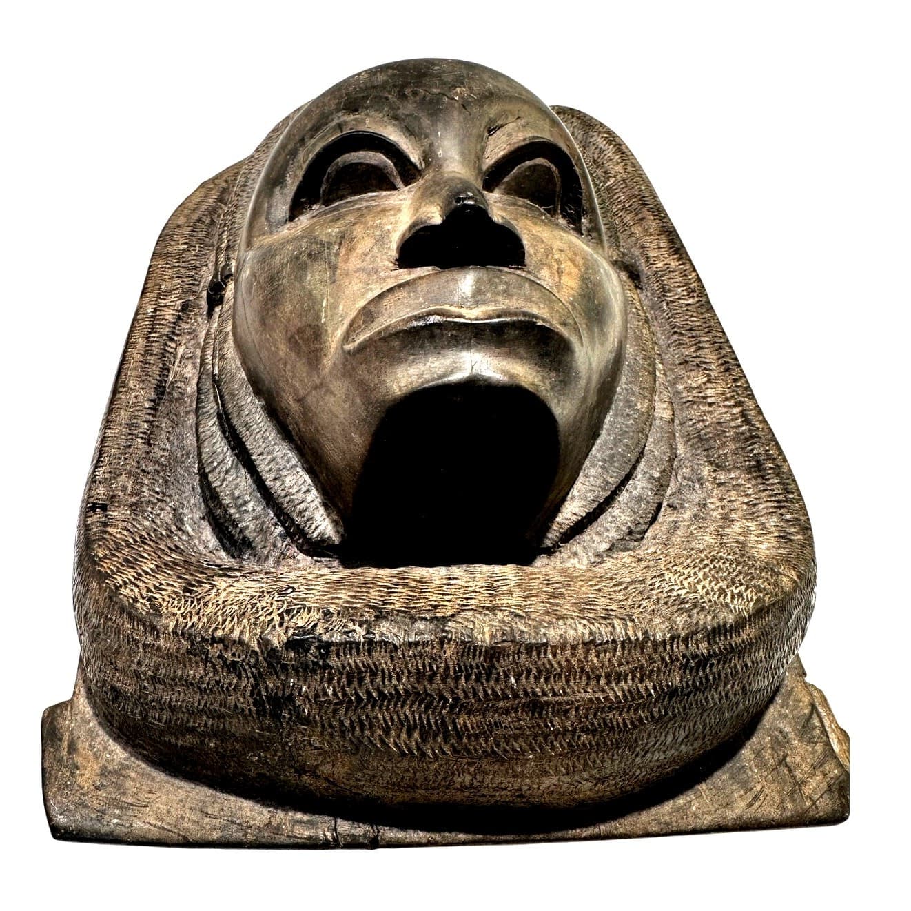 Tribal Wall Sculpture Mask of Woman Unknown Tribe or Peoples-Late 20th Century - Thumbnail 3