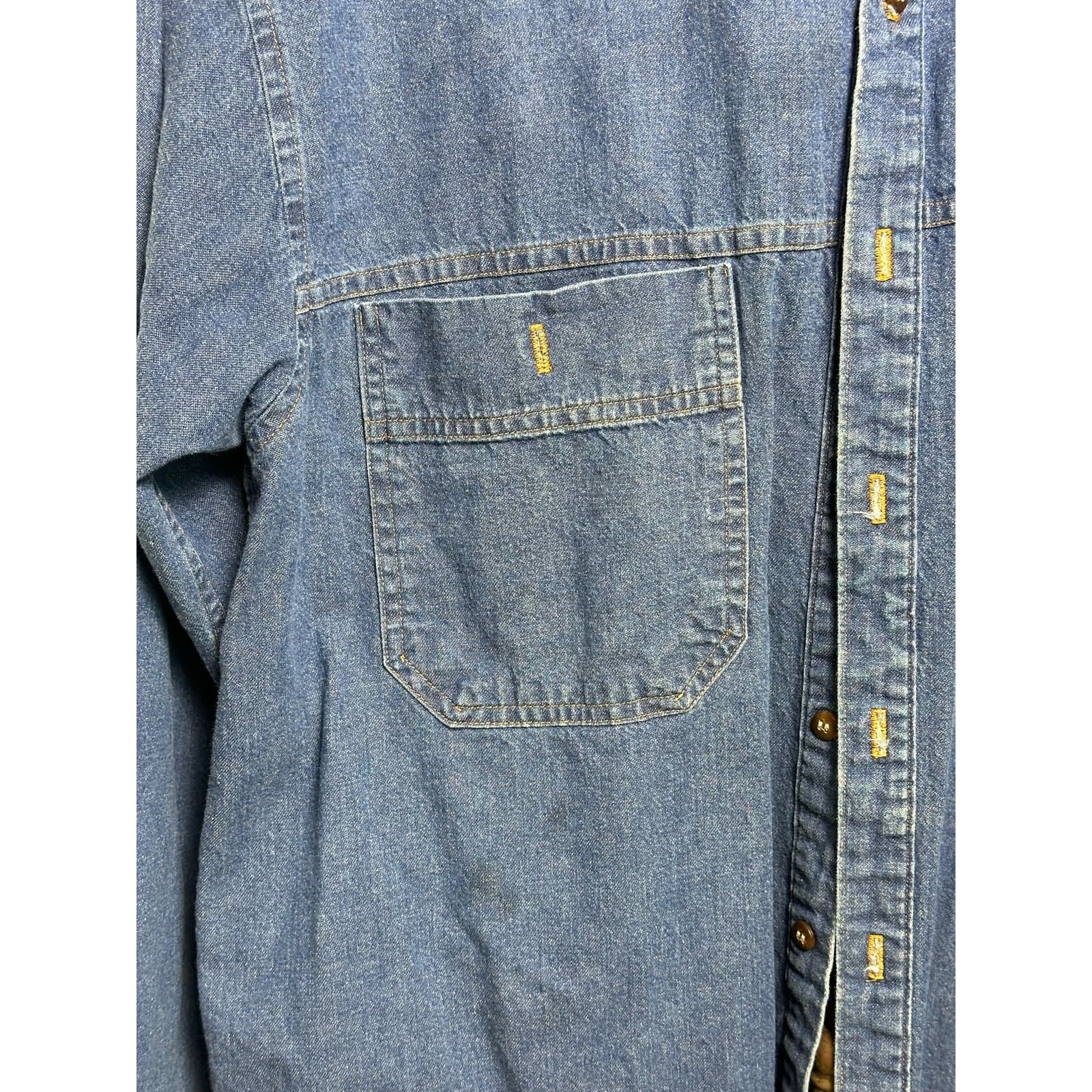 Tango by Max Raab Denim Button Down Long Sleeve Shirt Sz M - Thumbnail 2