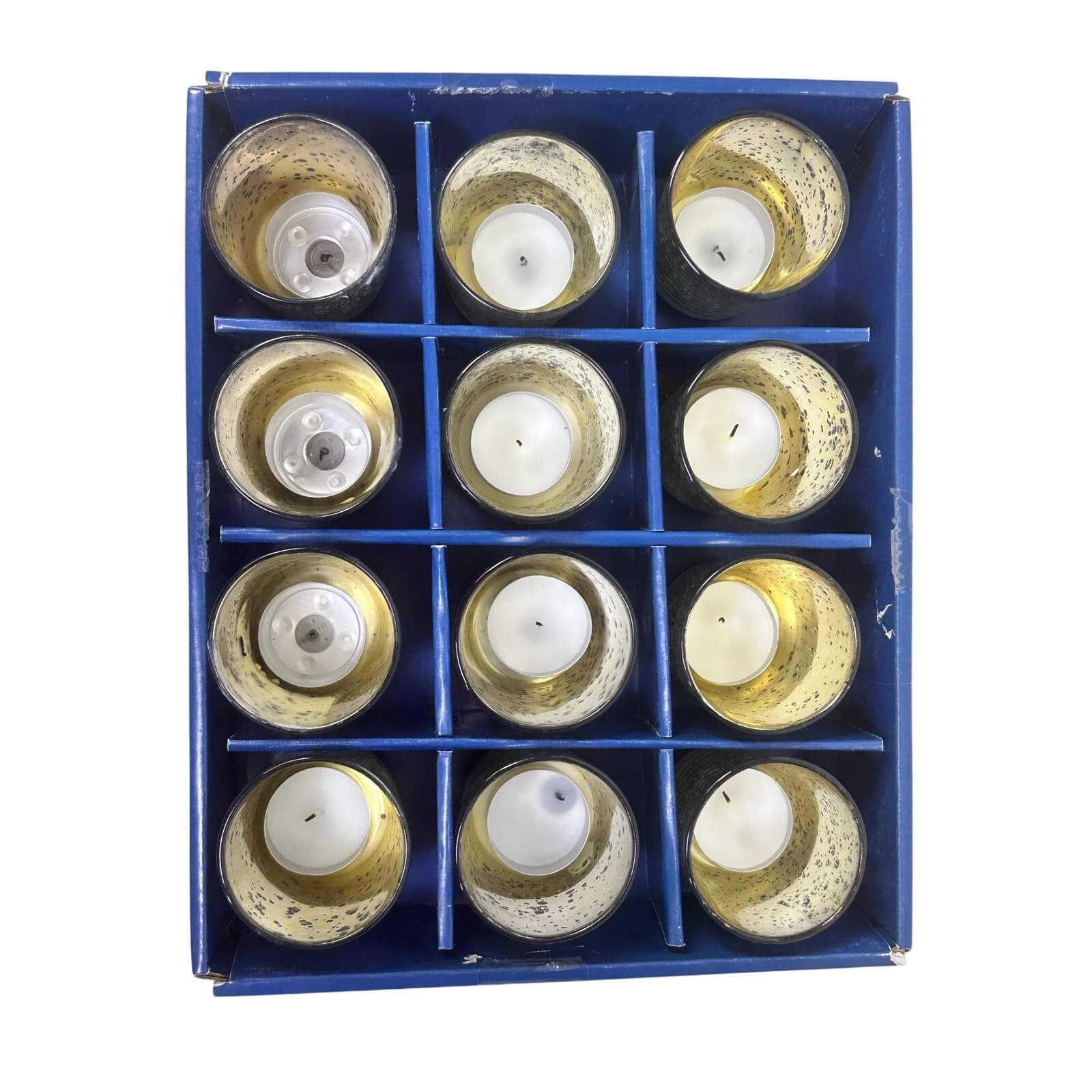 Pier 1 Mercury Glass Votive Holders Speckled Antique Design Finish-Set of 12 - Thumbnail 4