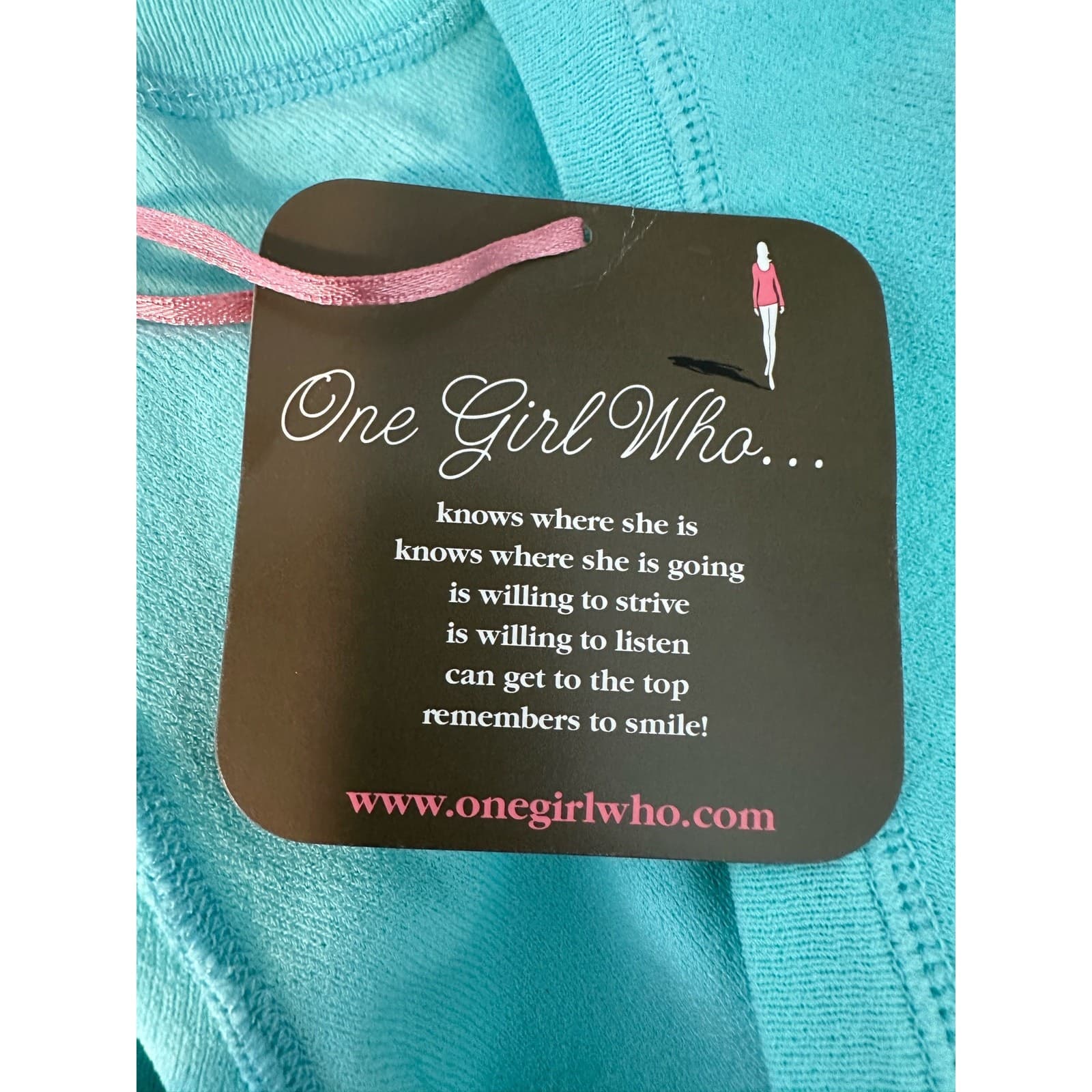 One Girl Who Turquoise/Blue With Chevron Pattern Tank Top XL New With Tags - Thumbnail 8