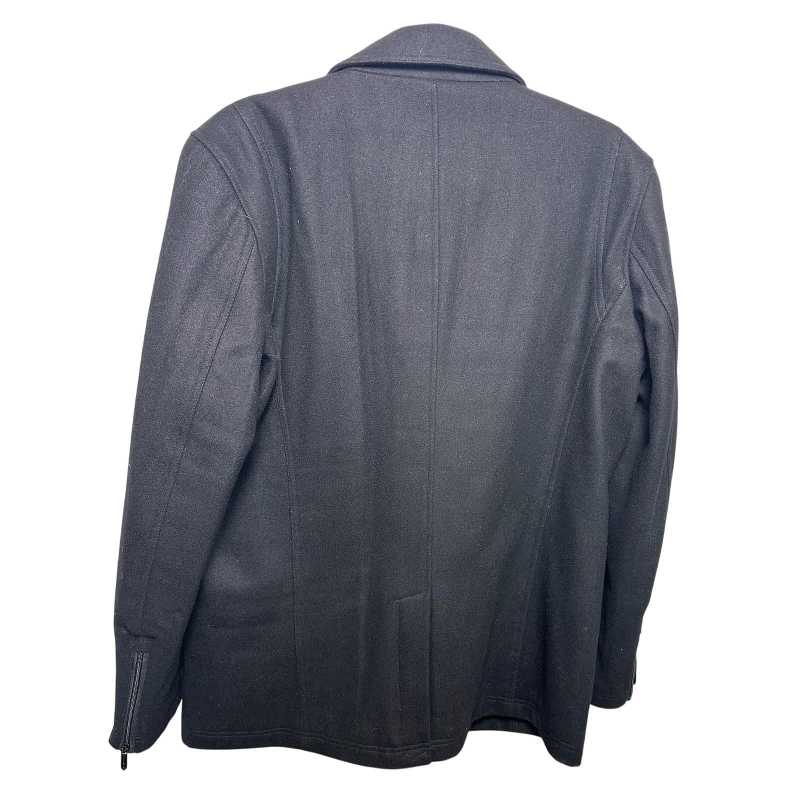 Black Rivet Woman's Black Pea Coat Size L - Thumbnail 8
