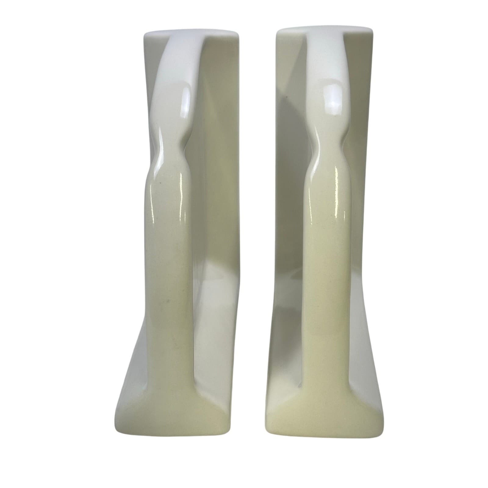 Pair Of Glazed White Ceramic Corner Shower Bath Shelves New - Thumbnail 6