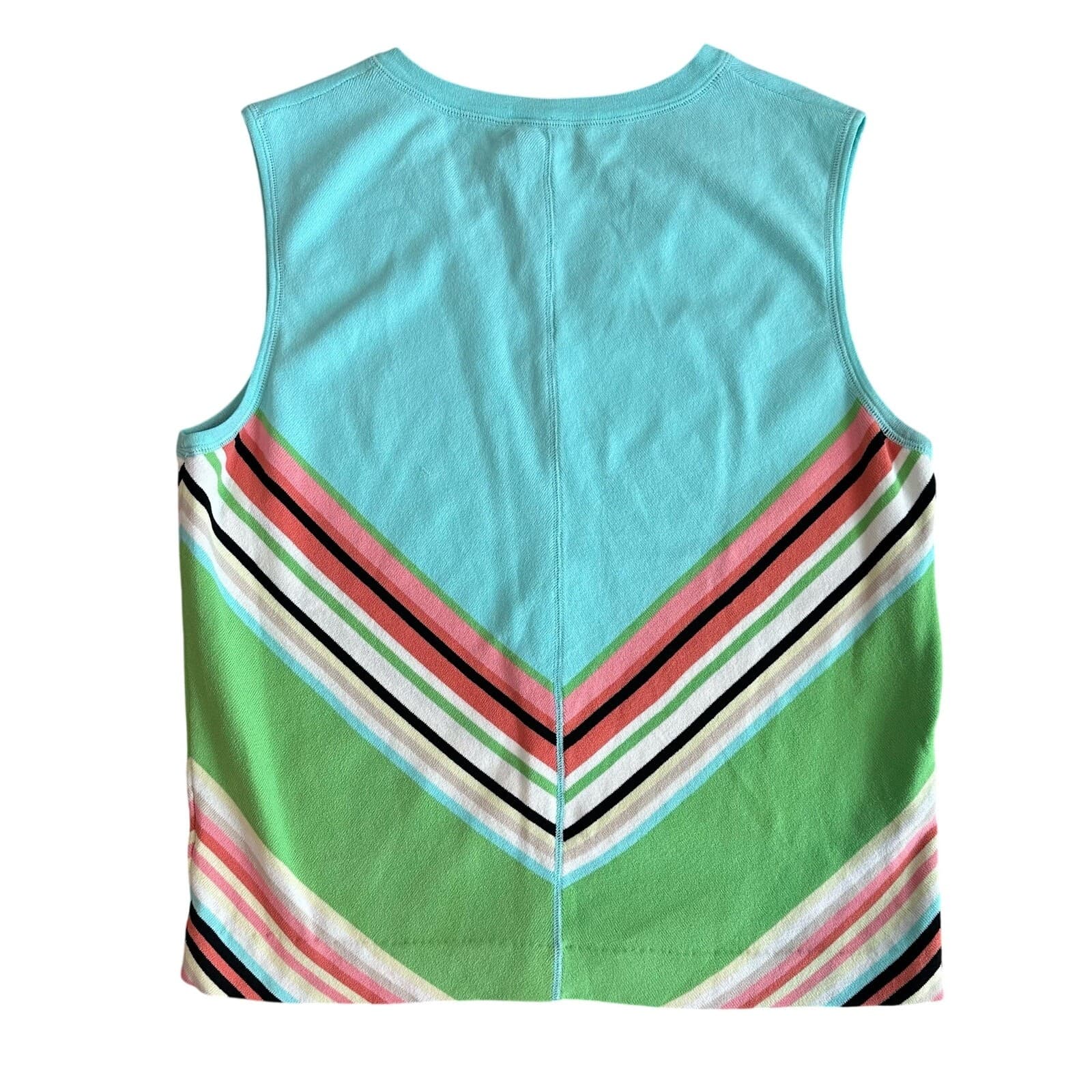 One Girl Who Turquoise/Blue With Chevron Pattern Tank Top XL New With Tags - Thumbnail 5
