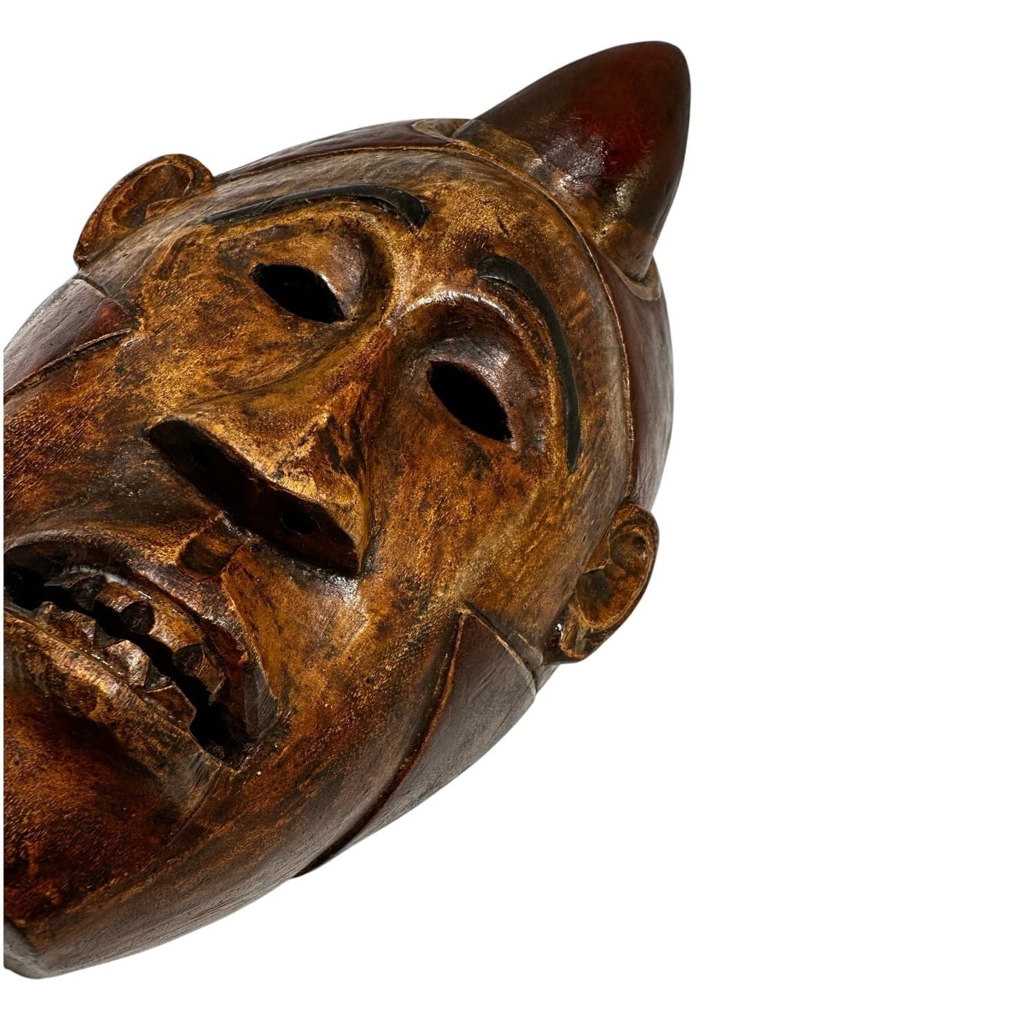 African Ivory Coast Guro People Hand Crafted Wooden Carved Exquisite Mask - Thumbnail 3
