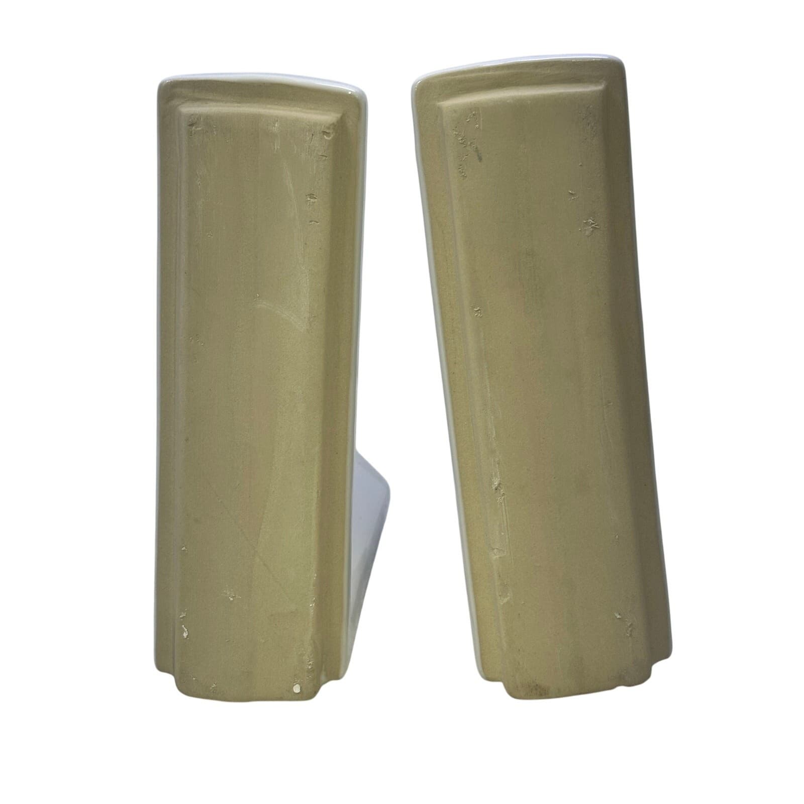 Pair Of Glazed White Ceramic Corner Shower Bath Shelves New - Thumbnail 5