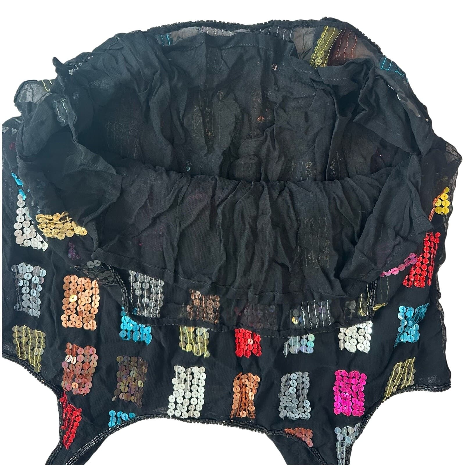 Conrad C Collection Black with Color Block Sequins Tank Top Size 16 - Thumbnail 13