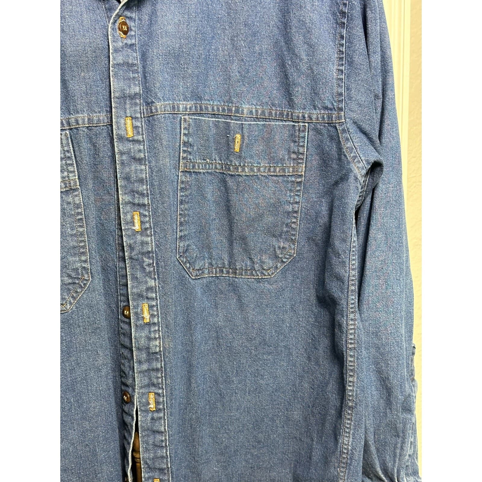 Tango by Max Raab Denim Button Down Long Sleeve Shirt Sz M - Thumbnail 3