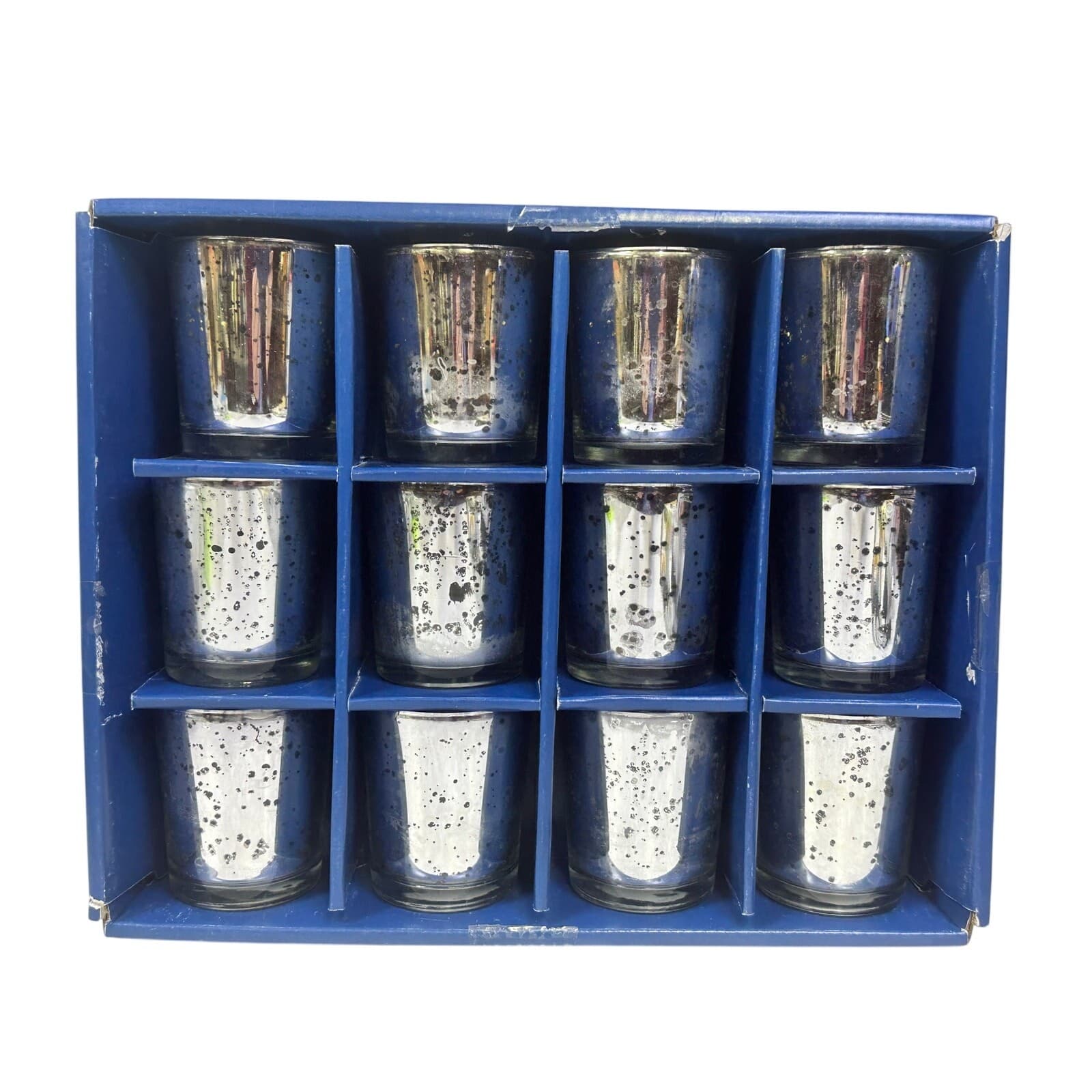 Pier 1 Mercury Glass Votive Holders Speckled Antique Design Finish-Set of 12 - Thumbnail 5