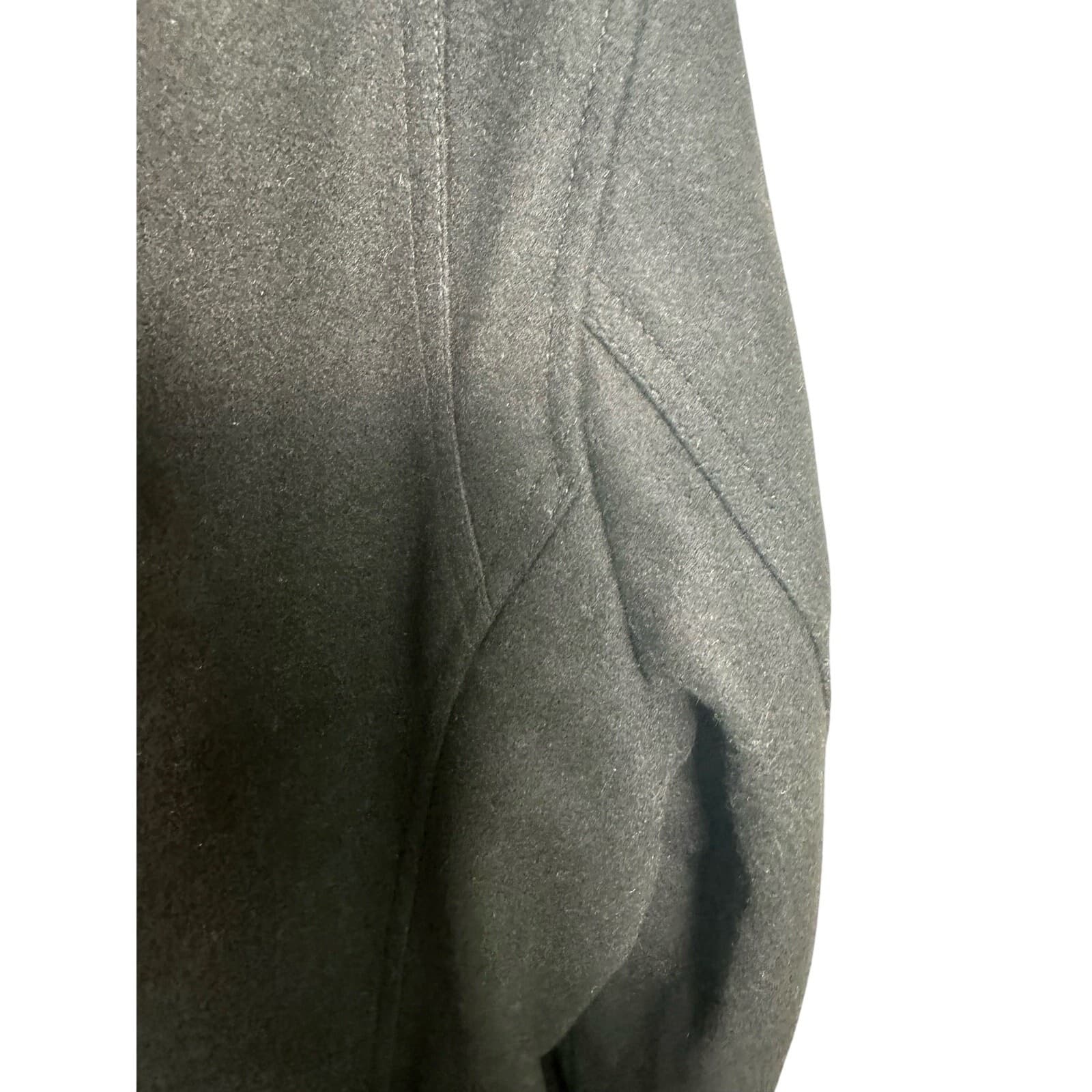 Black Rivet Woman's Black Pea Coat Size L - Thumbnail 11