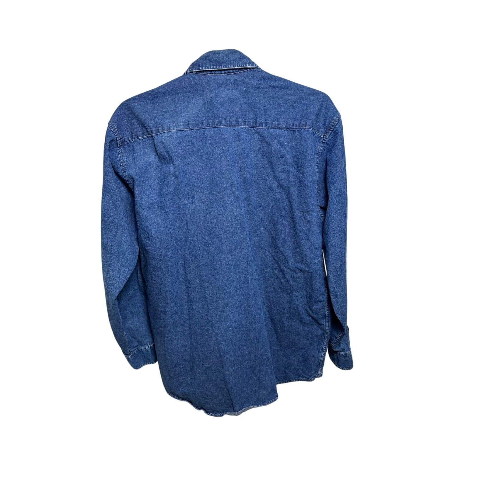 Tango by Max Raab Denim Button Down Long Sleeve Shirt Sz M - Thumbnail 7