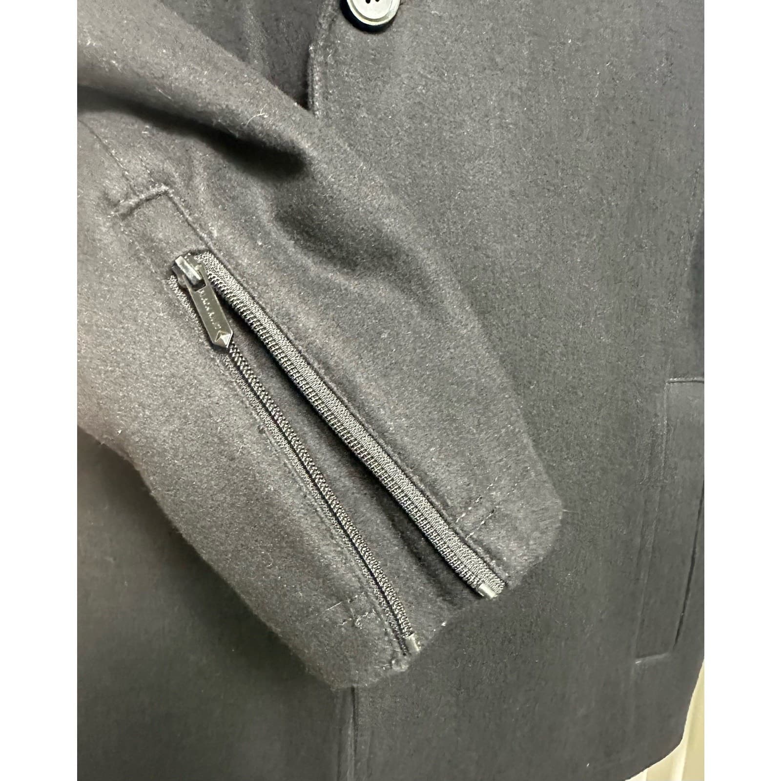 Black Rivet Woman's Black Pea Coat Size L - Thumbnail 5
