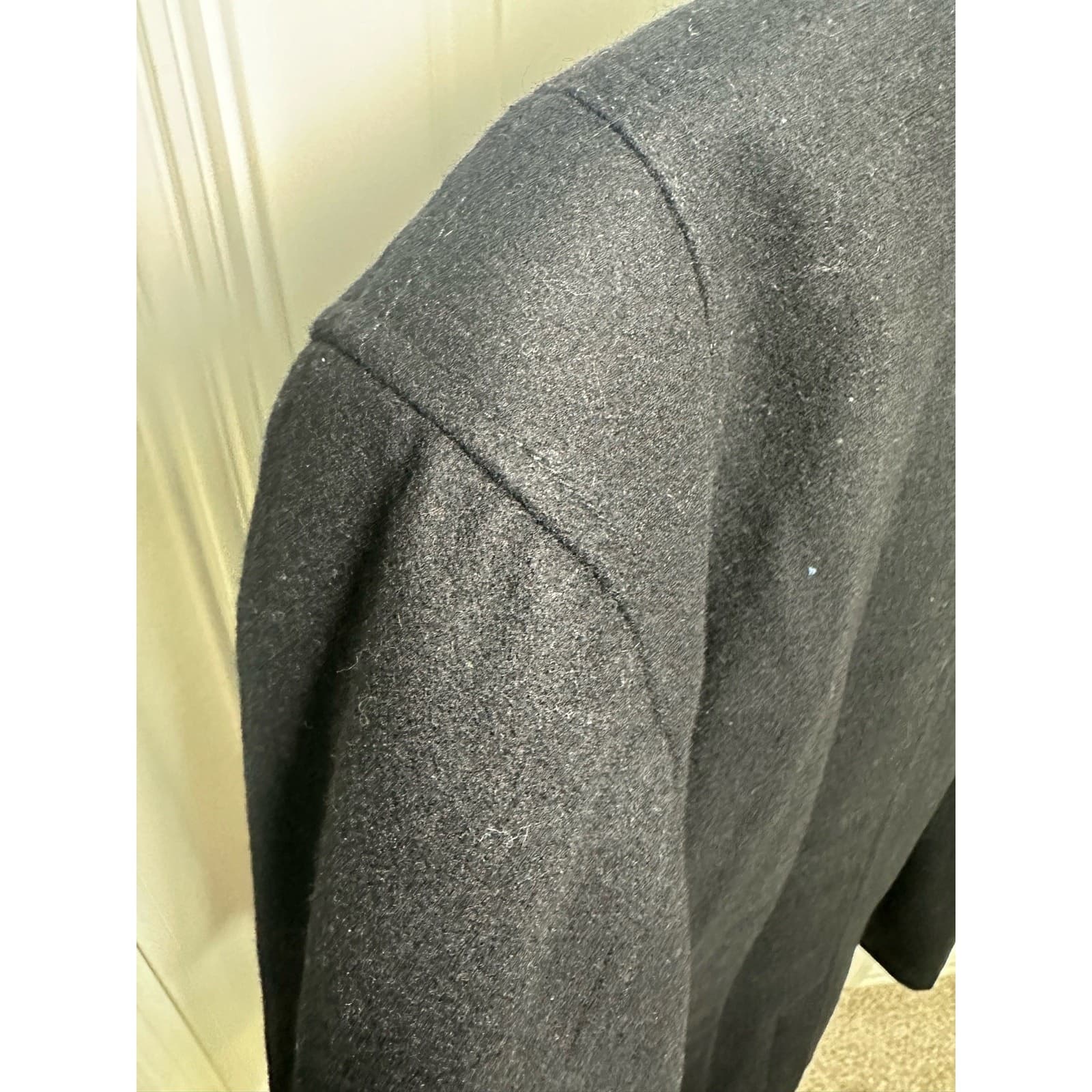 Black Rivet Woman's Black Pea Coat Size L - Thumbnail 9