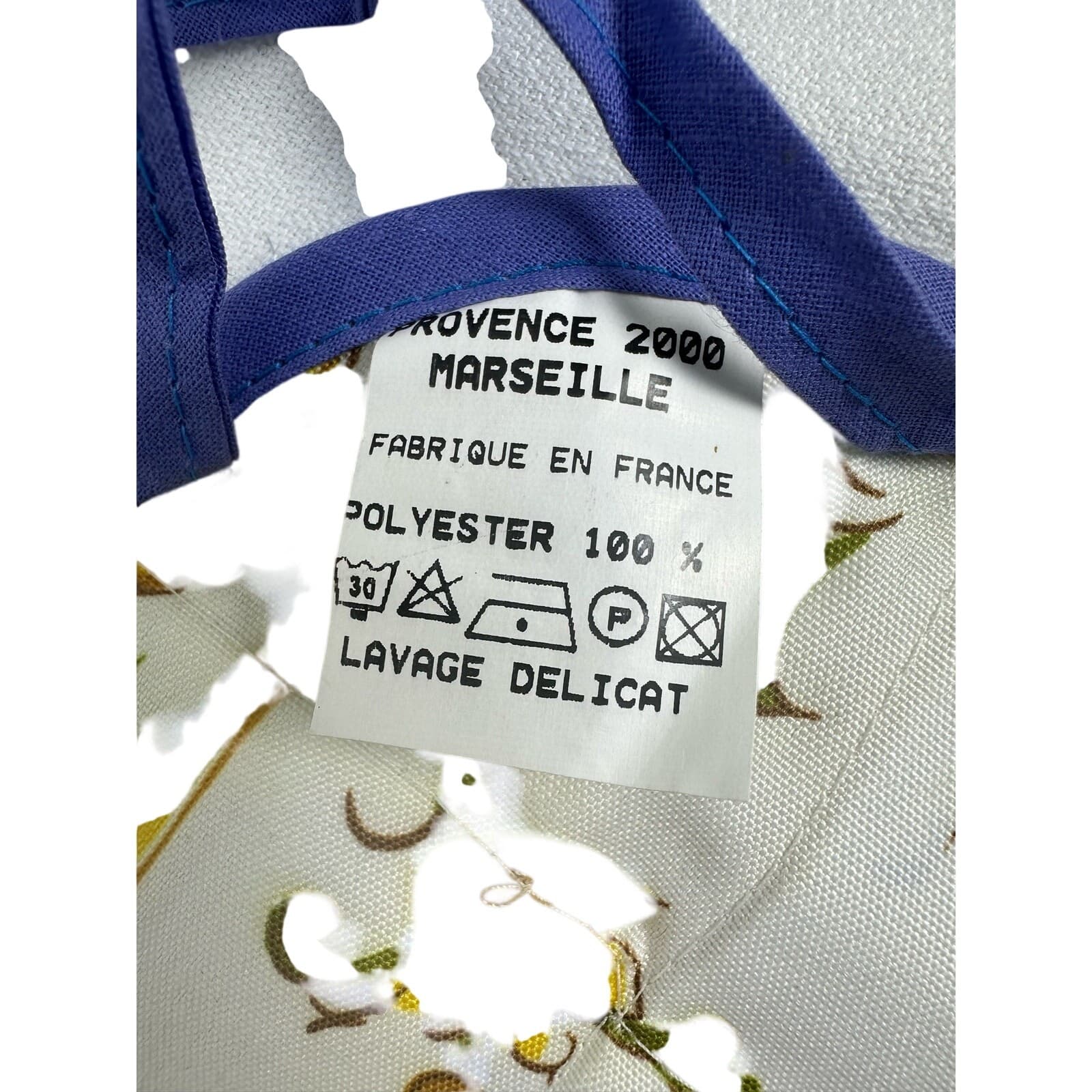 PROVENCE 2000 MARSEILLE France Blue & Yellow Square Chicken Pattern Insert - Thumbnail 4