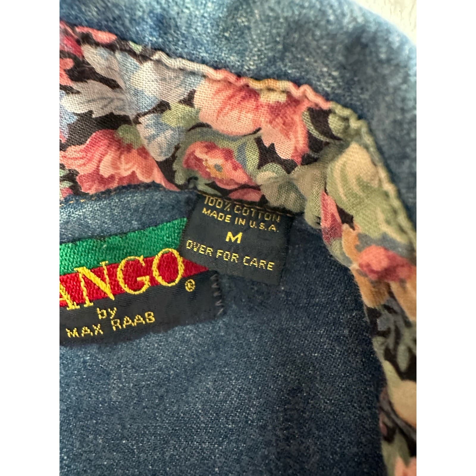 Tango by Max Raab Denim Button Down Long Sleeve Shirt Sz M - Thumbnail 9
