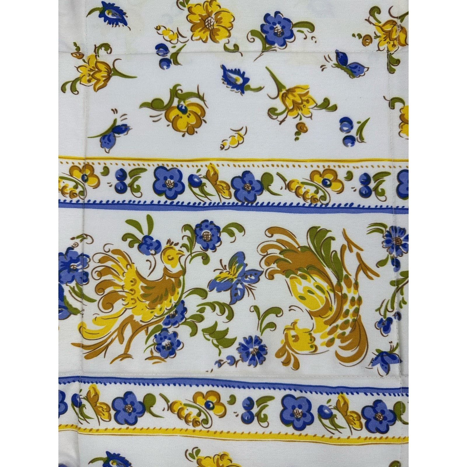 PROVENCE 2000 MARSEILLE France Blue & Yellow Square Chicken Pattern Insert - Thumbnail 3