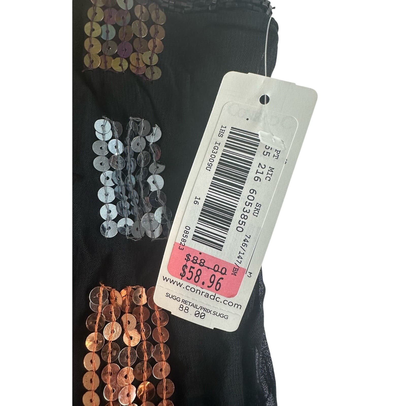 Conrad C Collection Black with Color Block Sequins Tank Top Size 16 - Thumbnail 7