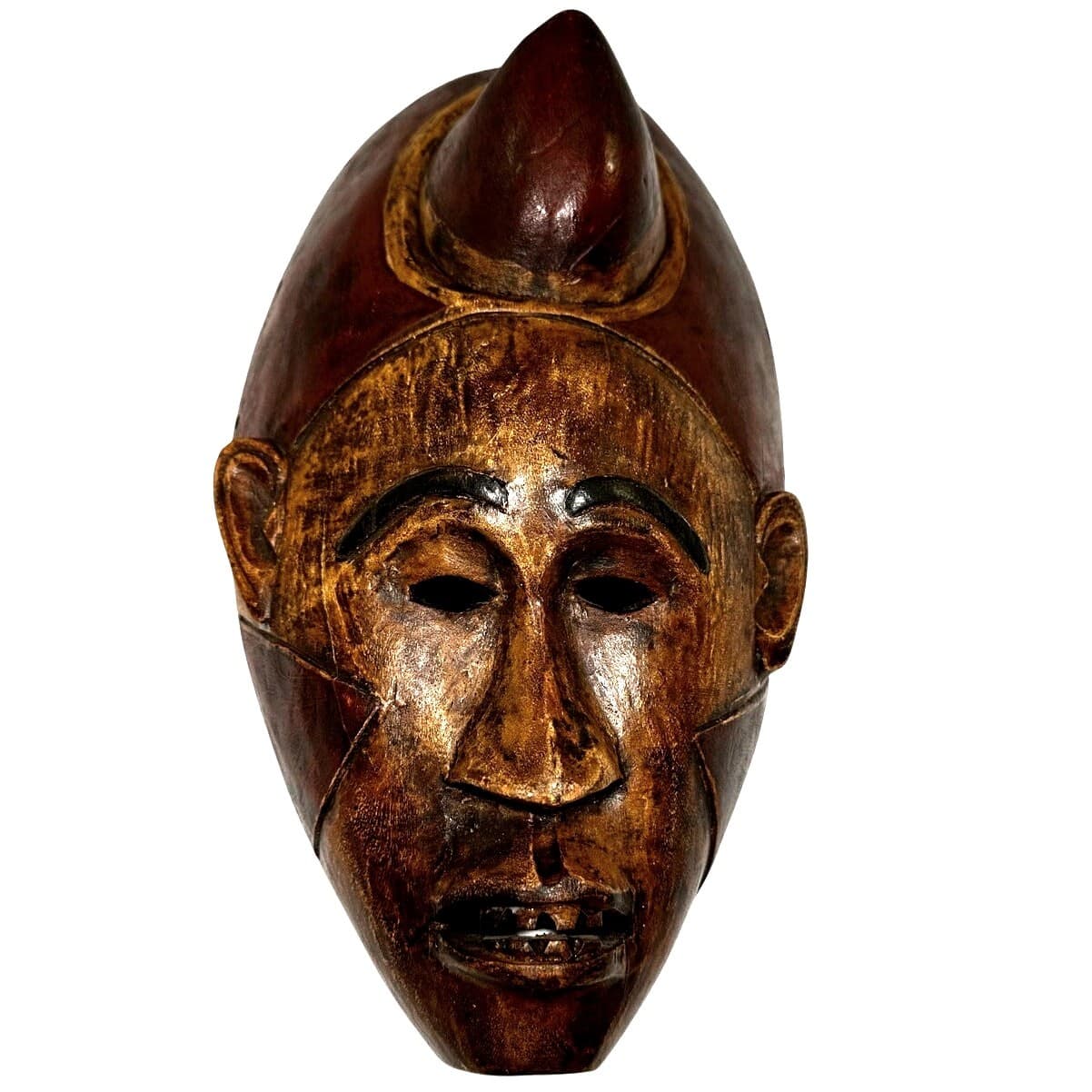 African Ivory Coast Guro People Hand Crafted Wooden Carved Exquisite Mask - Thumbnail 2