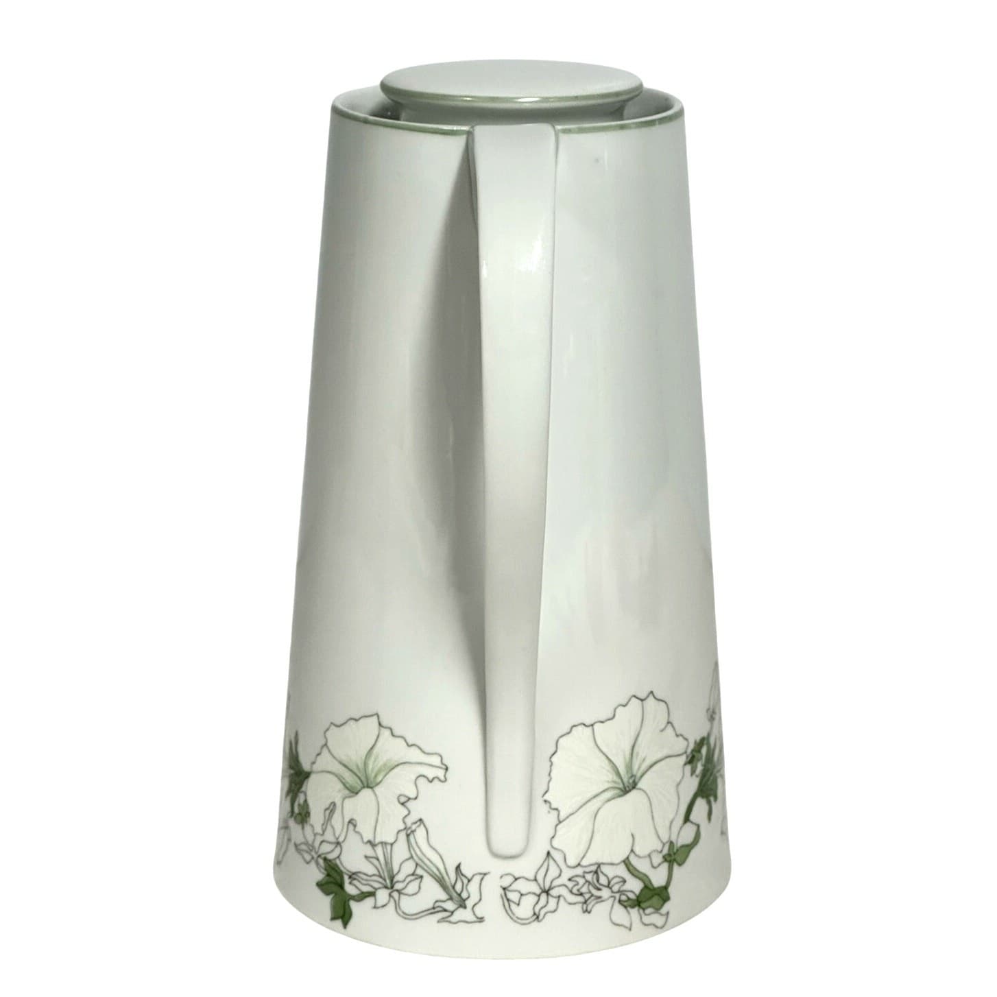 Watercolors Block Spal Portugal 'White Petunias' Long Spout 9" Coffee Pot w/Lid - Thumbnail 2