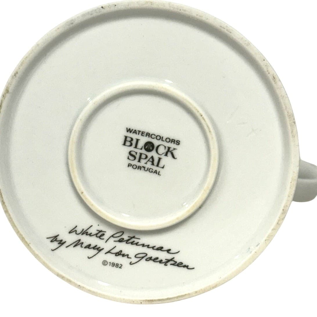 Watercolors Block Spal Portugal 'White Petunias' Long Spout 9" Coffee Pot w/Lid - Thumbnail 9