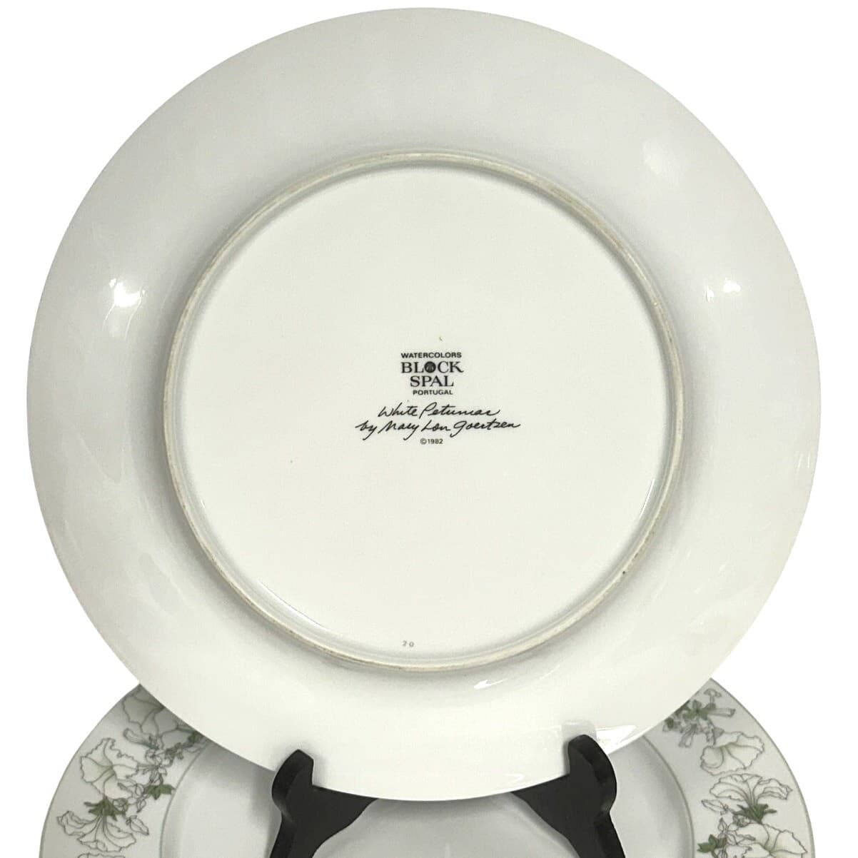 Watercolors Block Spal Portugal 'White Petunias' Dinner Plates-Set of 4 - Thumbnail 5