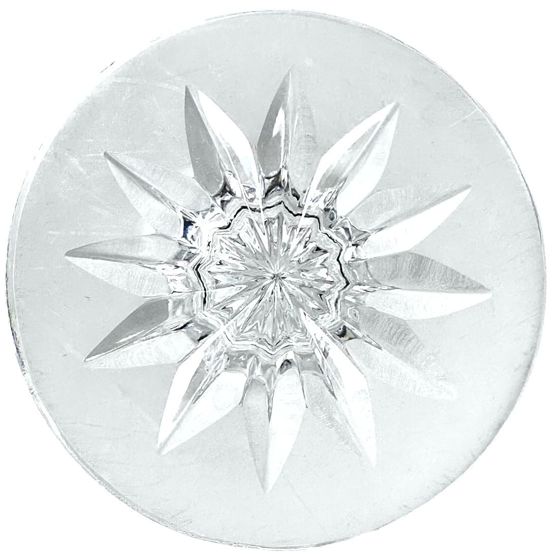 Diamond Point Latticed Clear Frosted Heavy Crystal Candle Cup Hurricane Base - Thumbnail 7