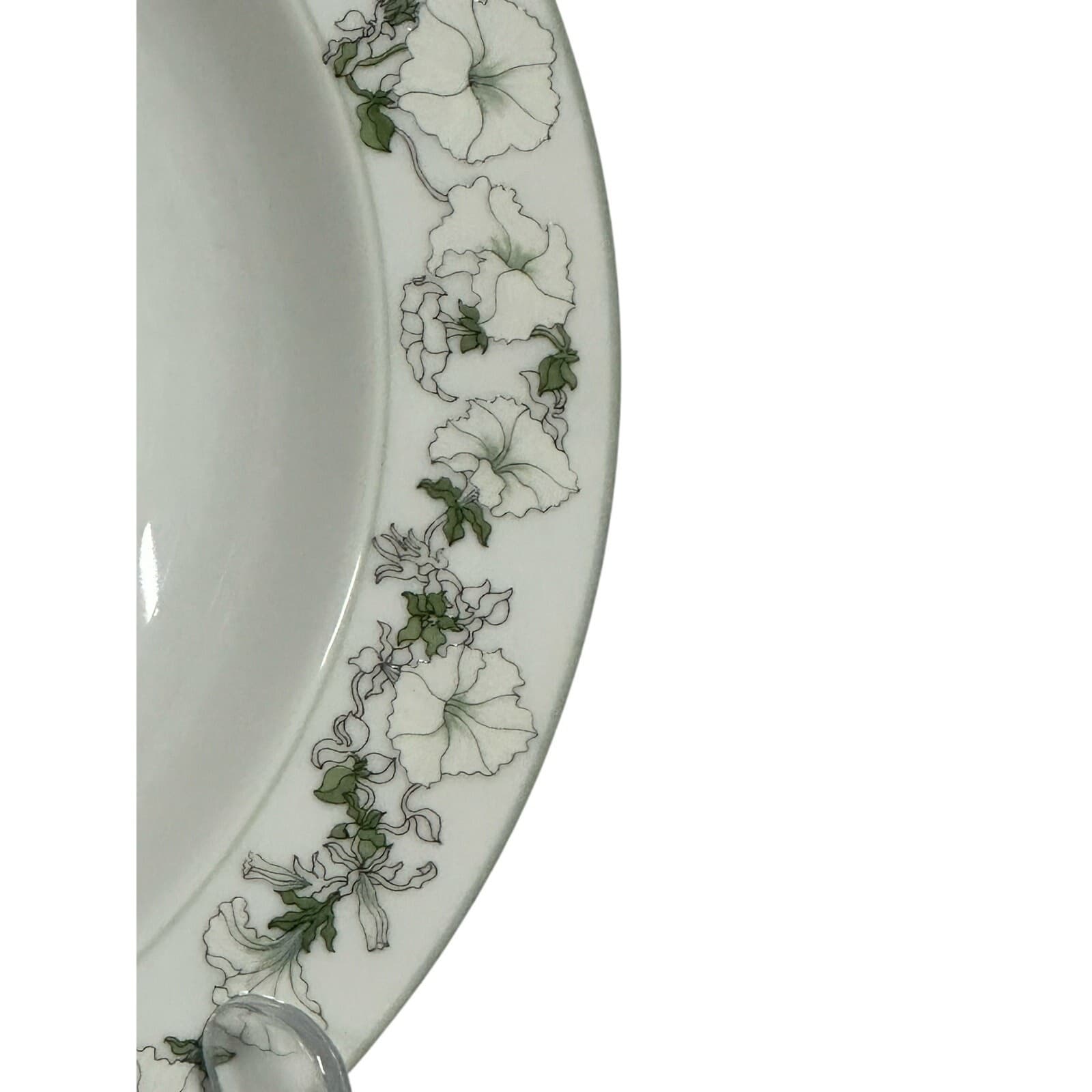 Watercolors Block Spal Portugal 'White Petunias' Rimmed Soup Bowls-Set of 4 - Thumbnail 4