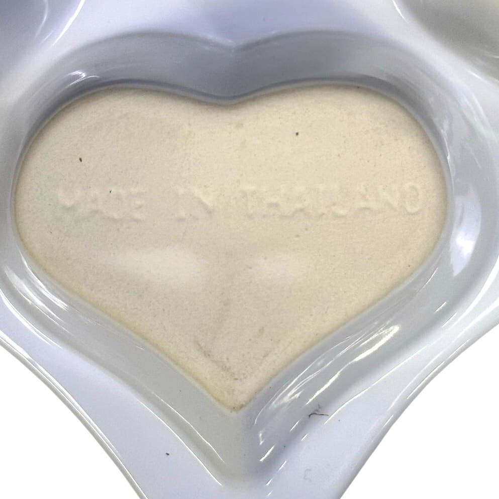 Vintage Pink Spongeware Heavy Heart Shaped Stoneware 6-Muffin Pan-Excellent - Thumbnail 6