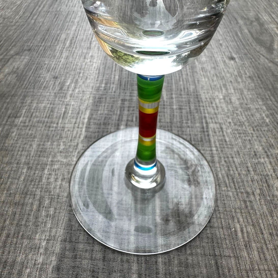 Whimsical Clear Glass Margarita Glasses Rainbow Hand Painted Stem-Set of 2 - Thumbnail 4
