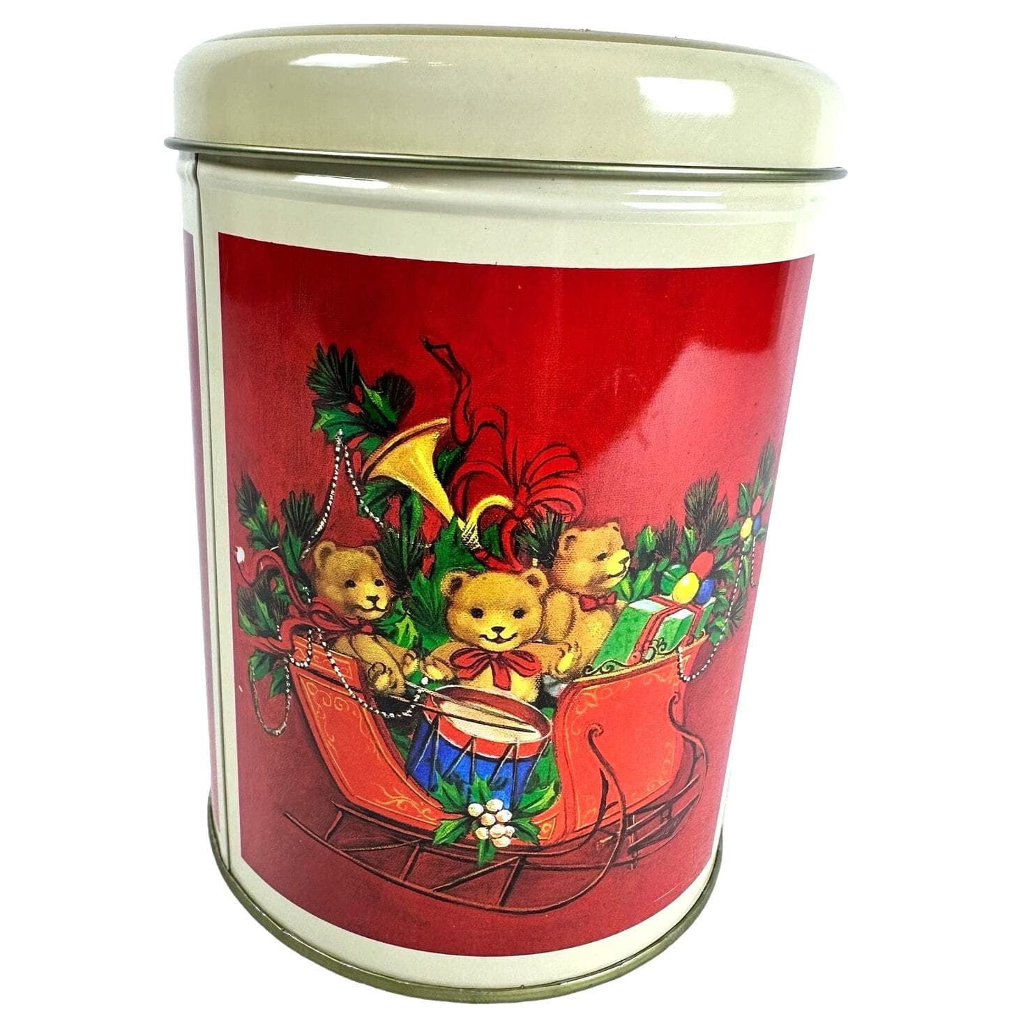 Nesting/Stacking Christmas Tins New Never Used Rocking Horse Sleigh Teddy Bear! - Thumbnail 7