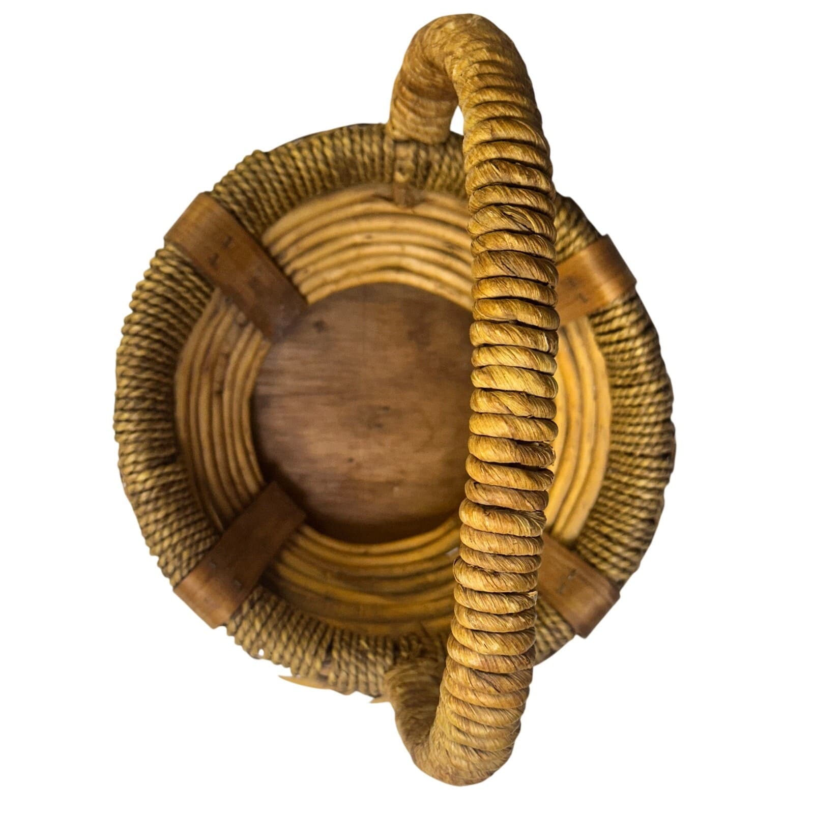 Woven Wicker Rattan Decorative Rustic Gift Basket with Handle - Thumbnail 8