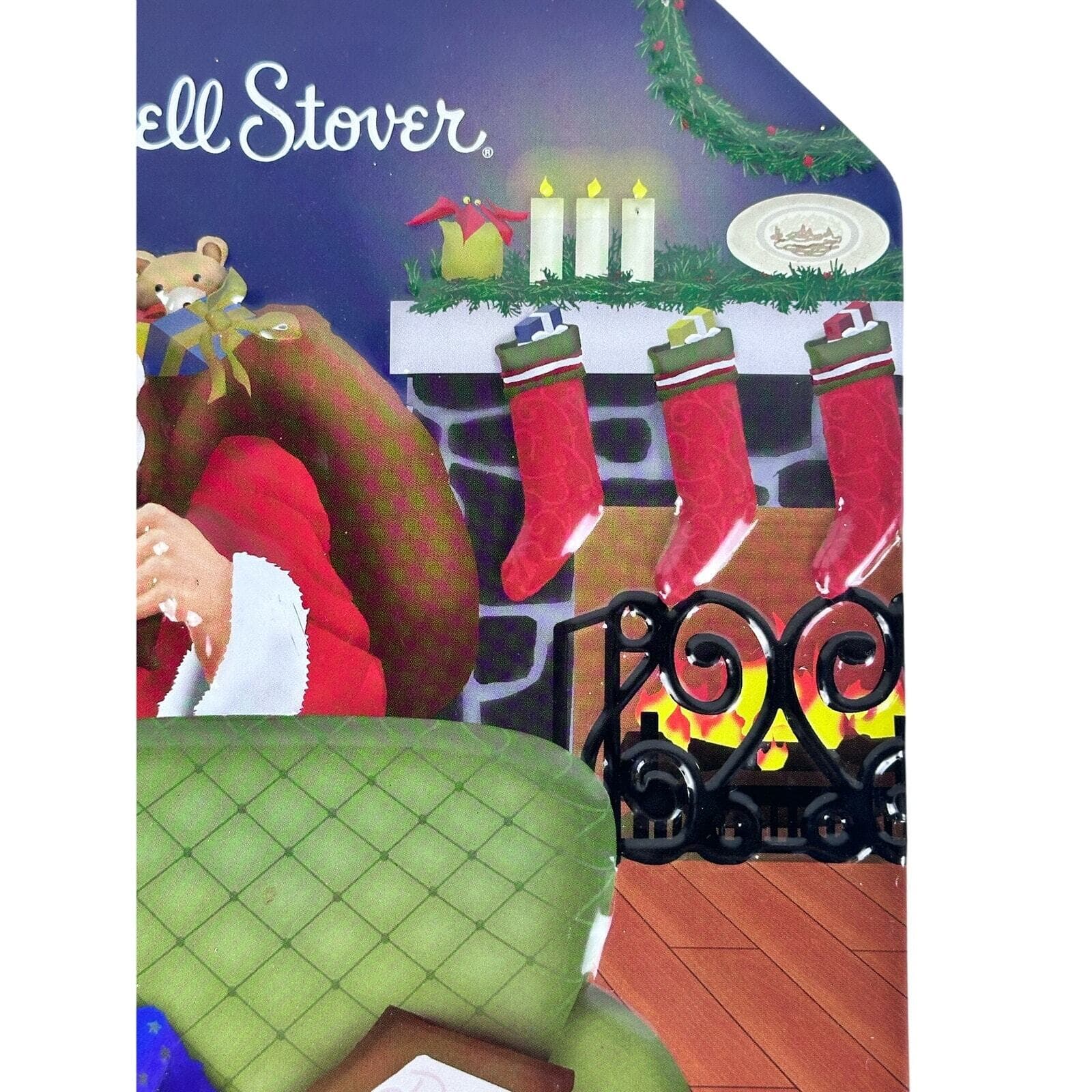 Russell Stover 2007 Hinged Embossed Christmas Tin Santa with Child in Chair! - Thumbnail 3