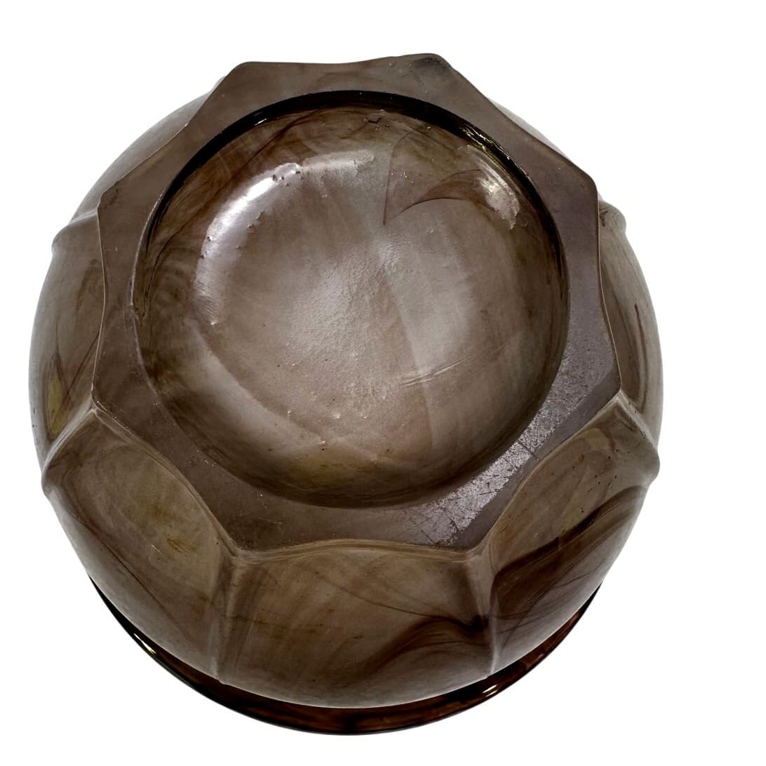 Late 20th Century Hand Blown Art Glass Bowl Vase Pulled Feather Cloud Technique - Thumbnail 6
