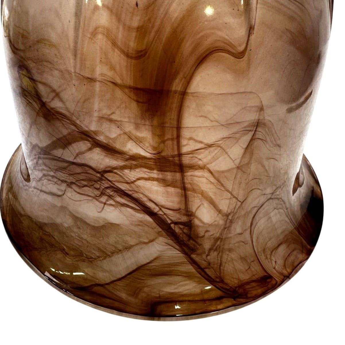 Late 20th Century Hand Blown Art Glass Bowl Vase Pulled Feather Cloud Technique - Thumbnail 5