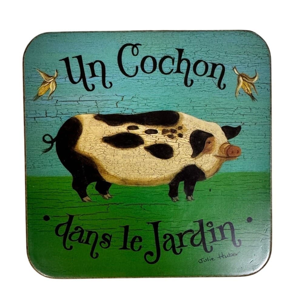 Pimpernel Julie Huber Vintage dans le Jardin 4" Square Coasters-Set of 5 - Thumbnail 5
