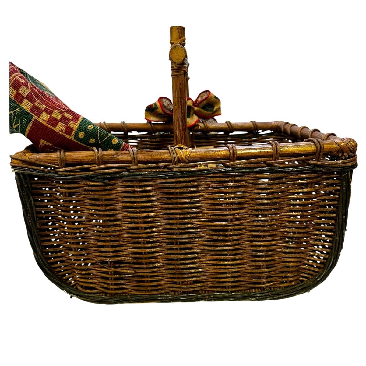 Bed Bath and Body Works Large Vintage Holiday Basket with Burlap Bow and Cloth - Thumbnail 9