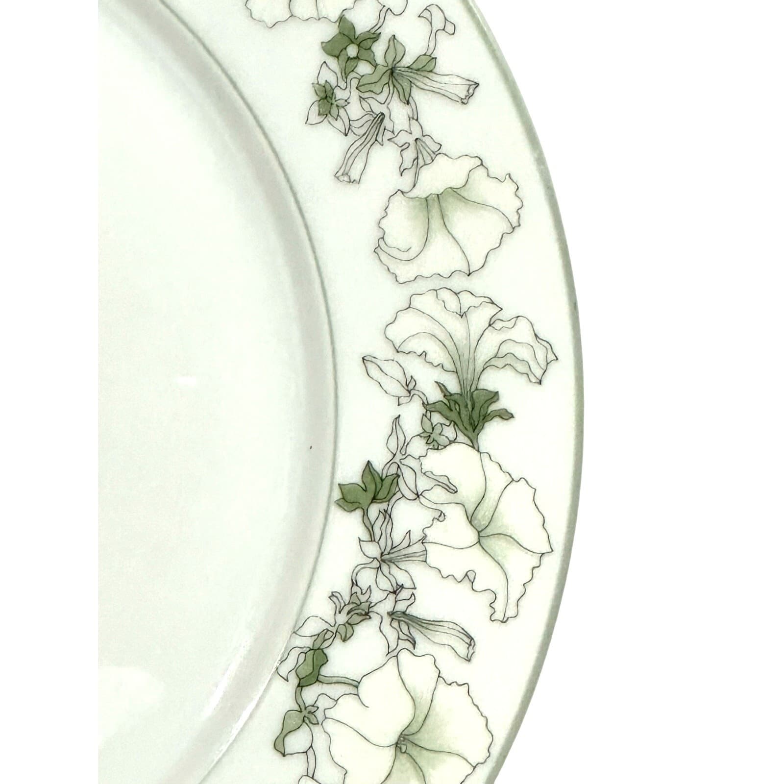 Watercolors Block Spal Portugal 'White Petunias' Dinner Plates-Set of 4 - Thumbnail 4