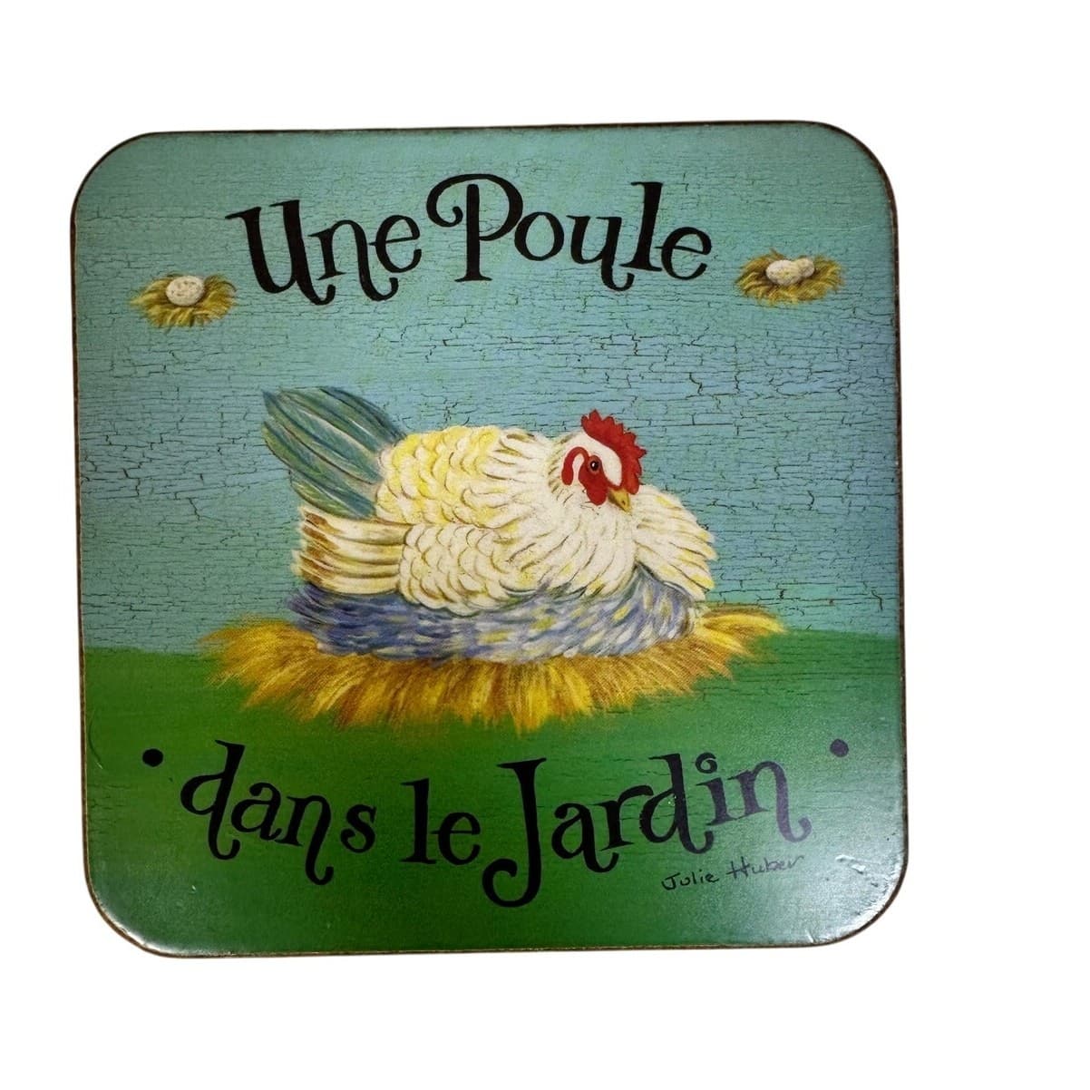 Pimpernel Julie Huber Vintage dans le Jardin 4" Square Coasters-Set of 5 - Thumbnail 6