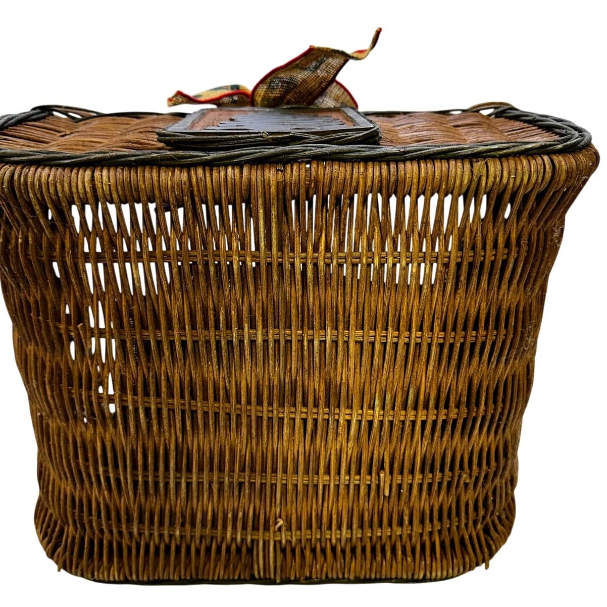 Bed Bath and Body Works Large Vintage Holiday Basket with Burlap Bow and Cloth - Thumbnail 7