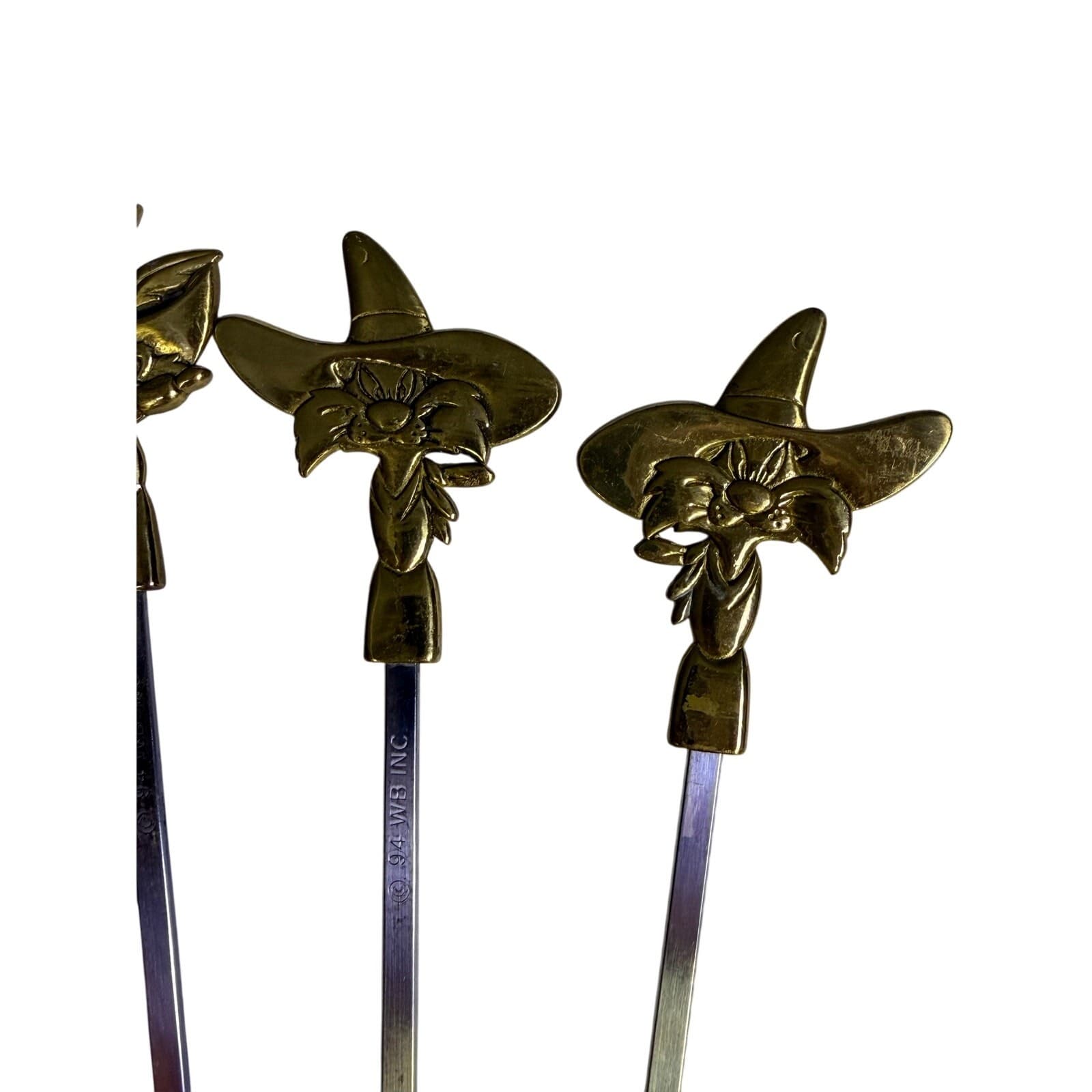 Warner Brothers Vintage 1994 Brass/Stainless Cartoon Character Skewers-Set of 8 - Thumbnail 5