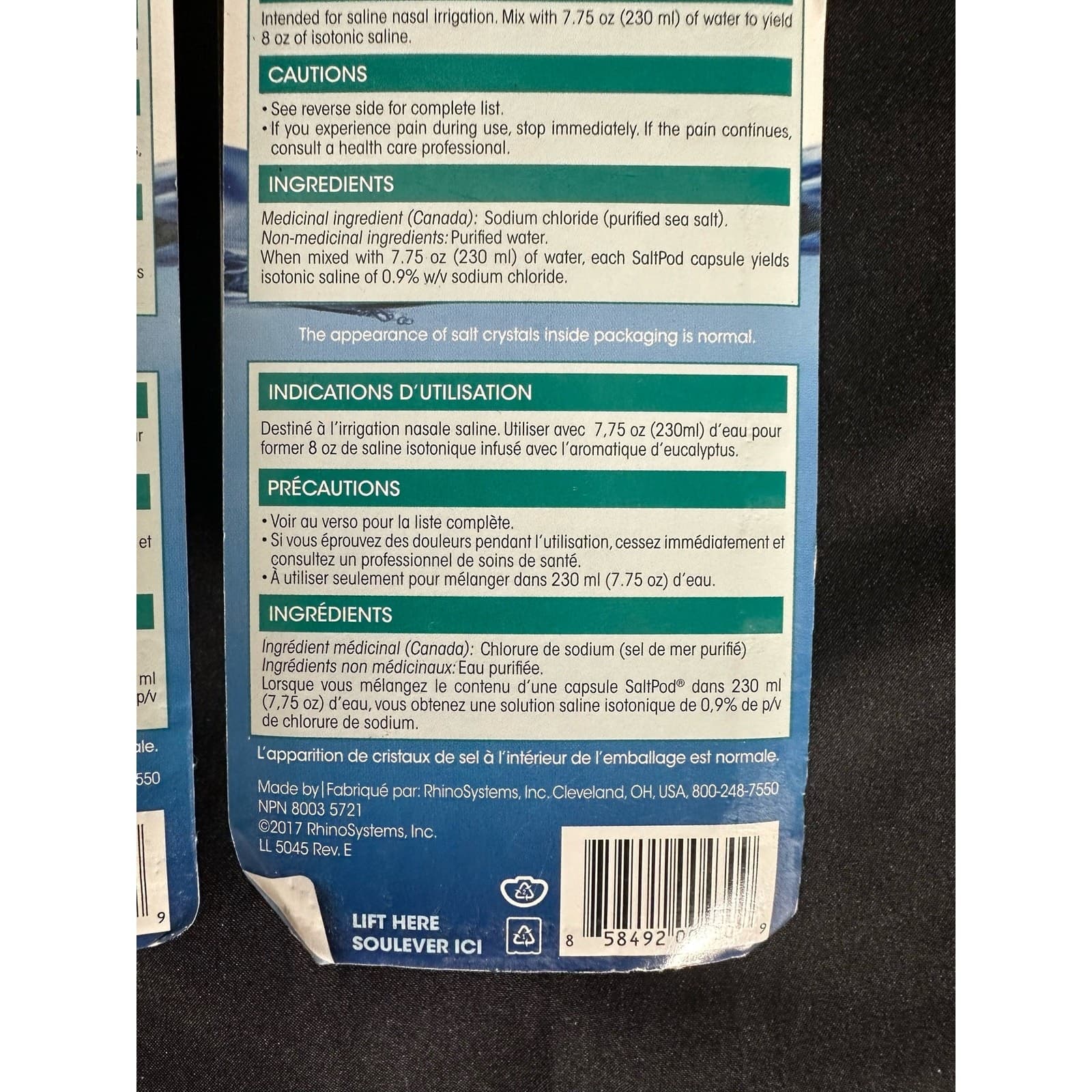Navage Original Sea Salt Pods 10 Count Factory Sealed 2 Packs - Thumbnail 6