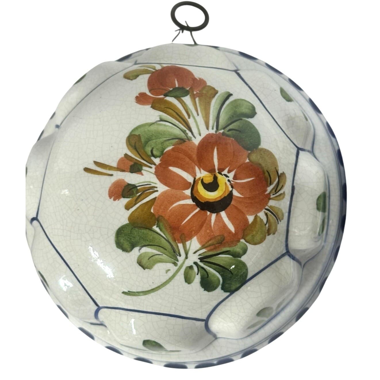Italian Ceramiche ABC Bassano Hand Painted 6.25" Floral Molds-Set of 2 - Thumbnail 4