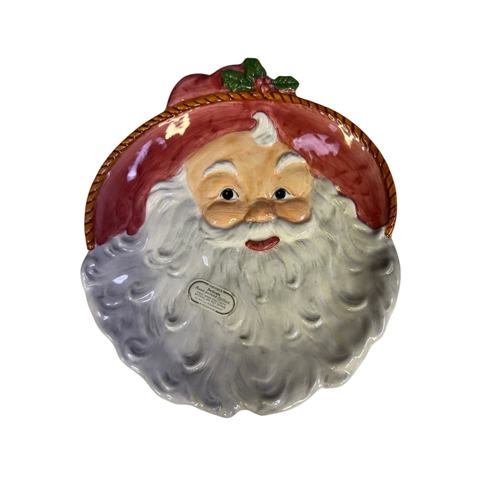 Fitz and Floyd 1995 Omnibus 8" Santa Canape Plate/Dish