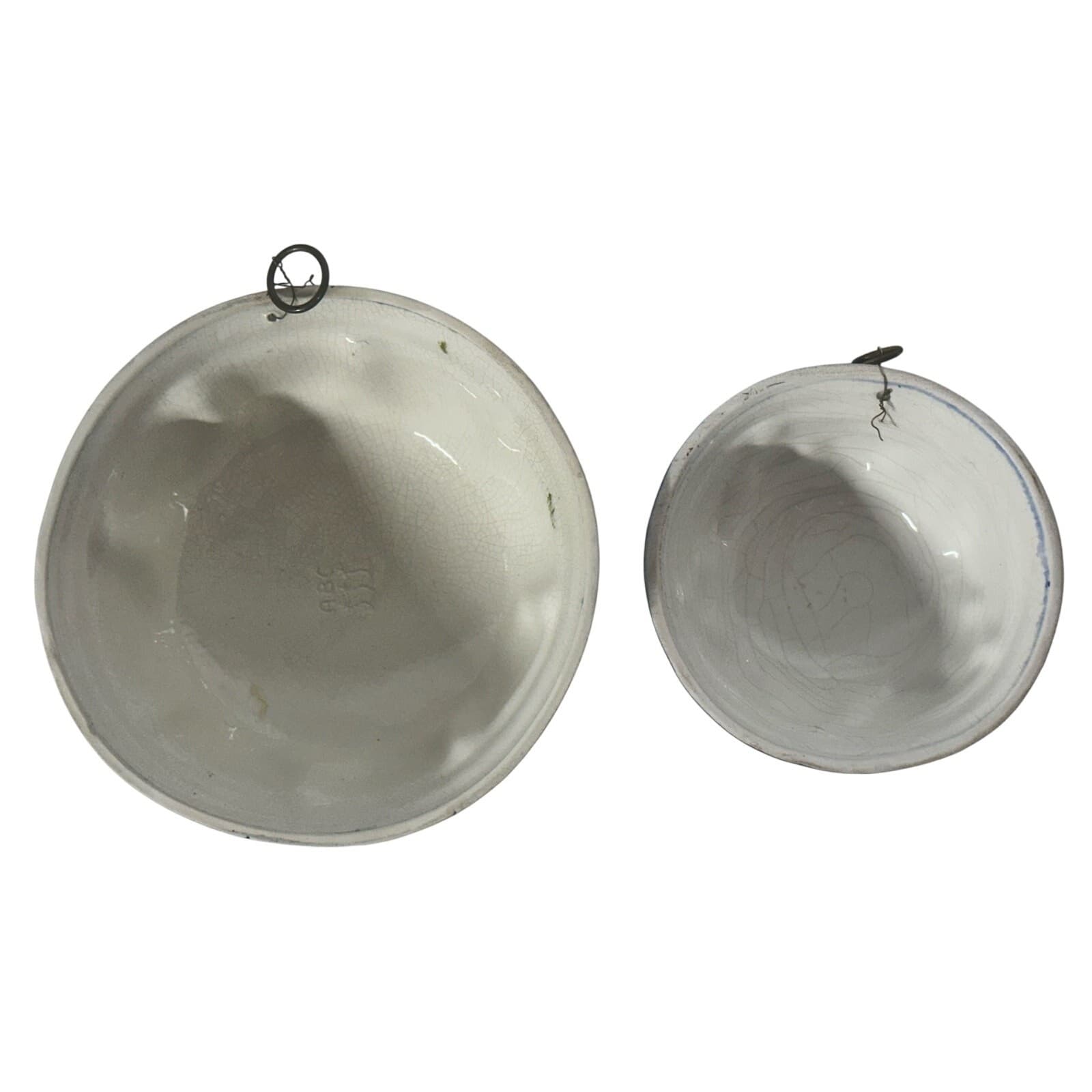 Italian Ceramiche ABC Bassano Hand Painted 7.25" & 5.5" Floral Molds-Set of 2 - Thumbnail 5