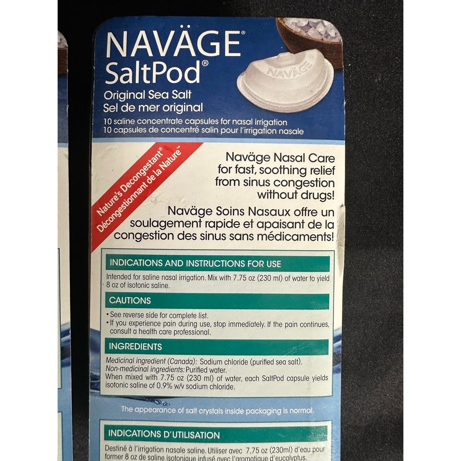 Navage Original Sea Salt Pods 10 Count Factory Sealed 2 Packs - Thumbnail 5