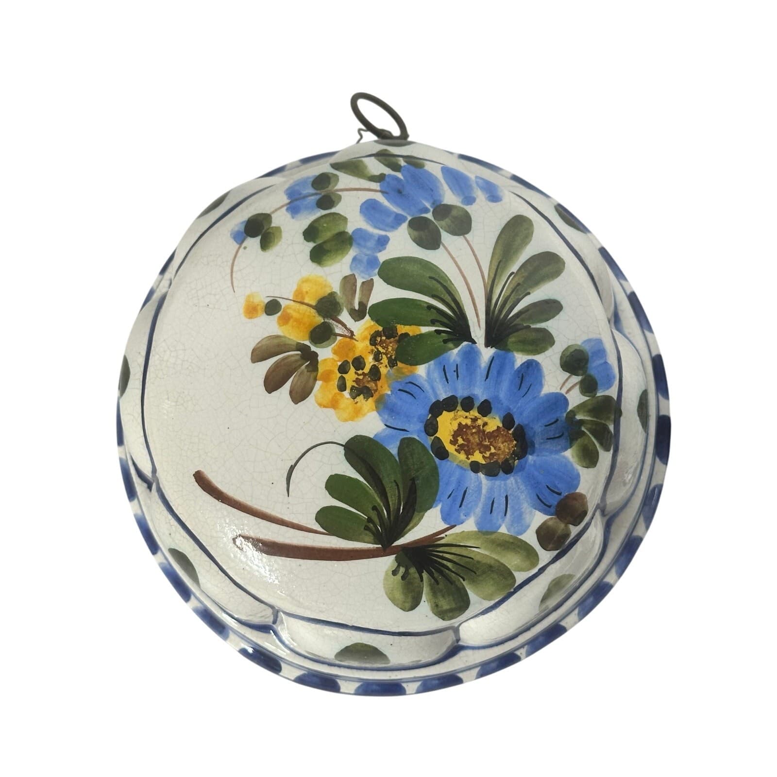 Italian Ceramiche ABC Bassano Hand Painted 7.25" & 5.5" Floral Molds-Set of 2 - Thumbnail 3